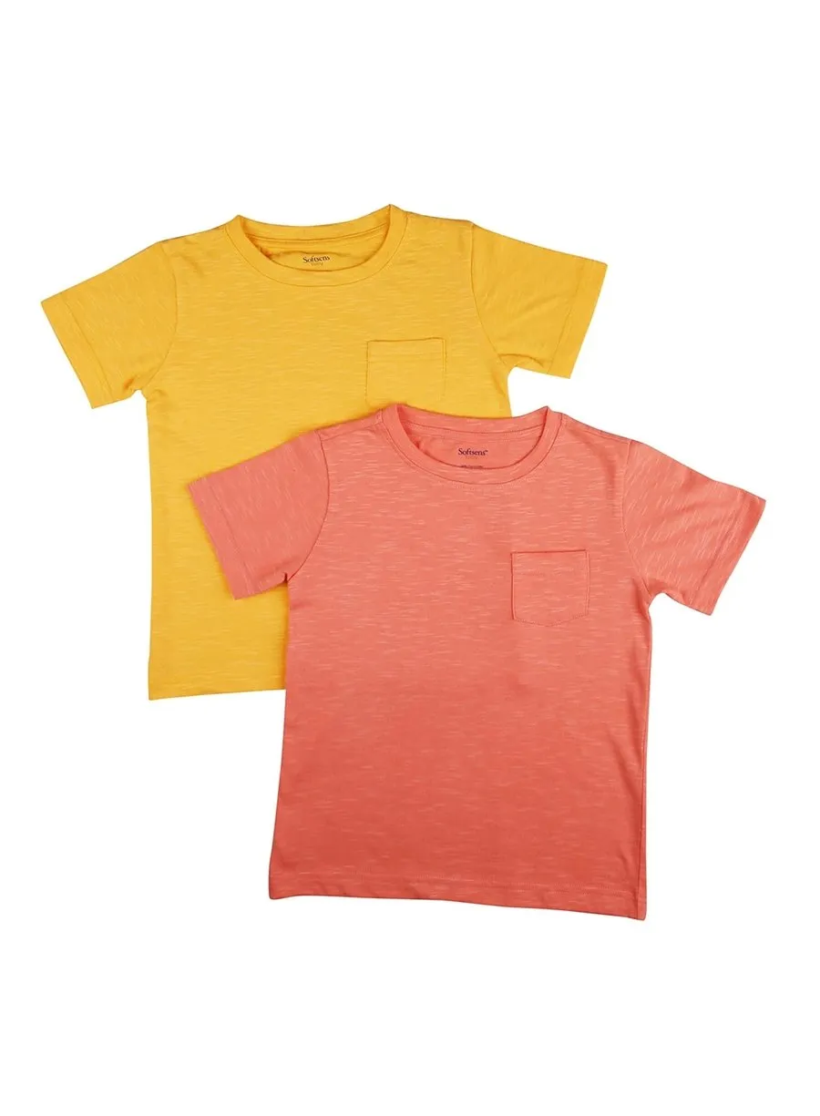 2 Pack Back To Basics Soft Slub Jersey Tees With Pocket