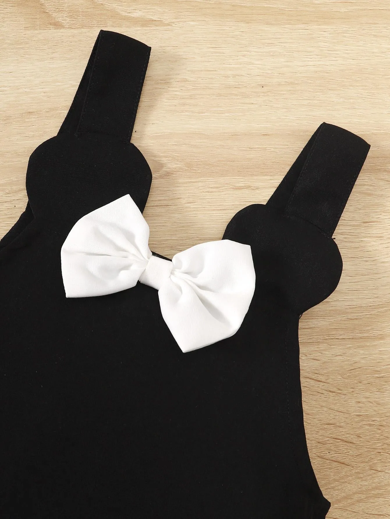 3-24M  Baby Girls Ready Stock Clothes Bow Pattern Print Long Sleeve Tops Straps Suspender Skirts 2Pcs Spring Fall Outfits Black Catpapa 462308302