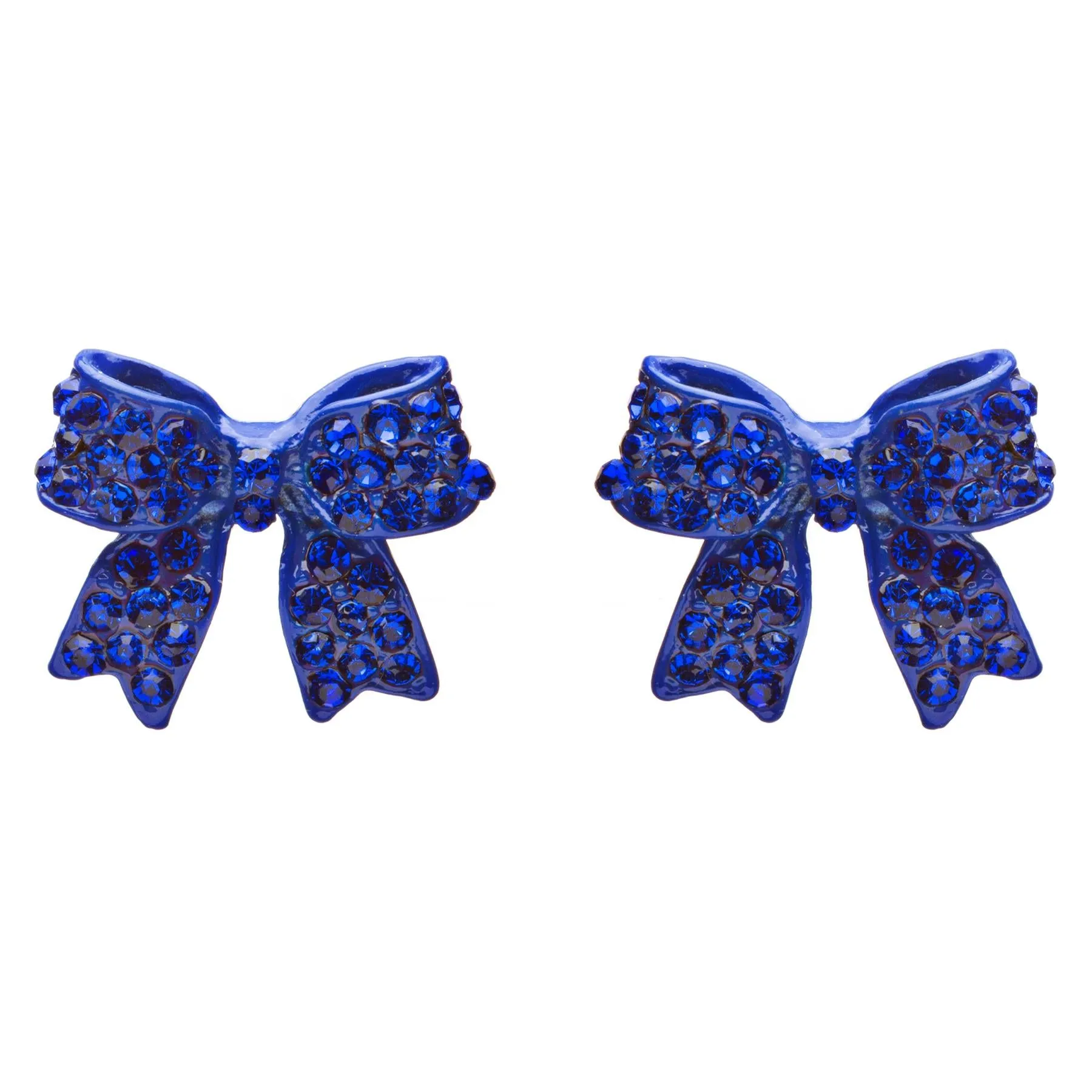 Adorable Fashion Crystal Pave Bow Ribbon Stud Earrings
