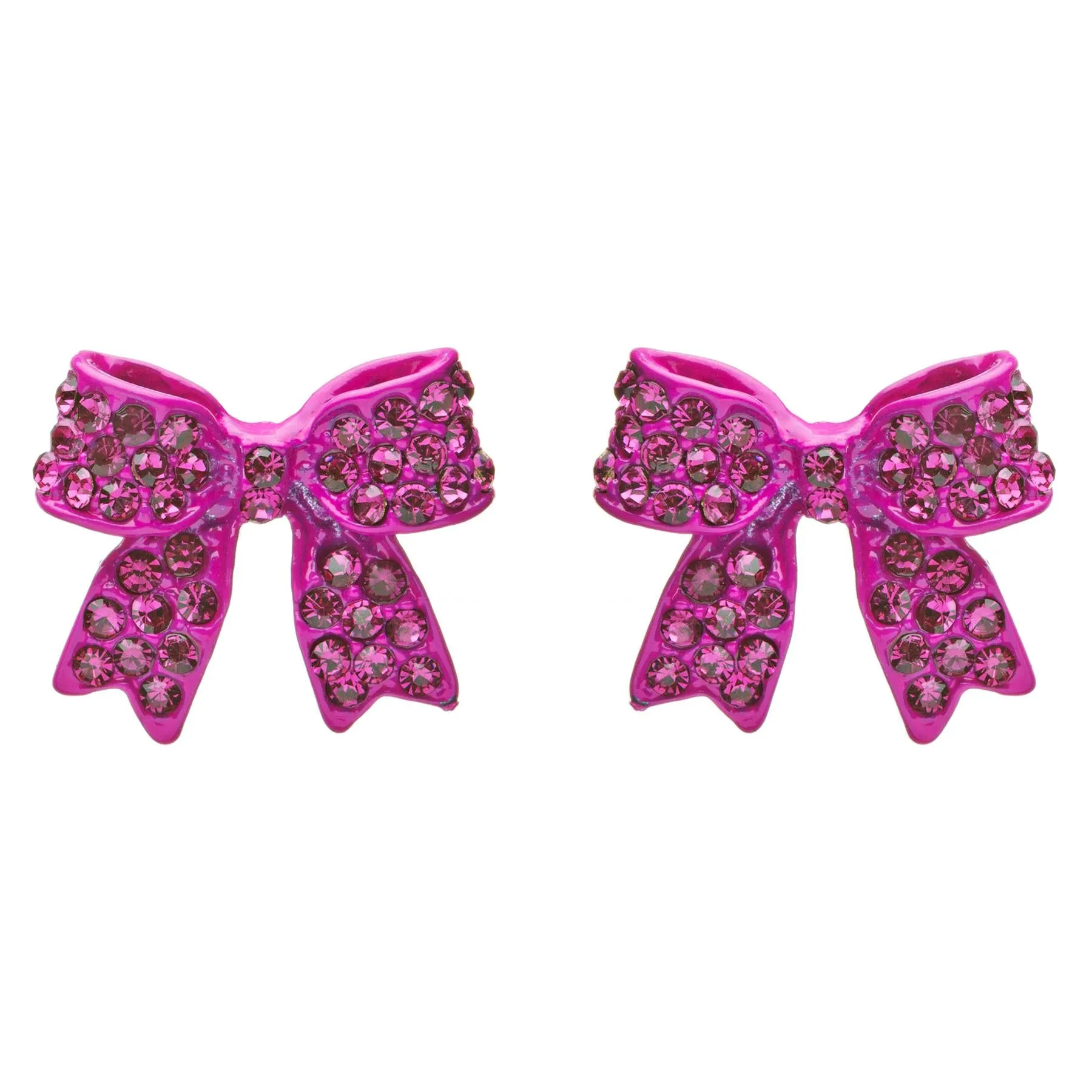 Adorable Fashion Crystal Pave Bow Ribbon Stud Earrings