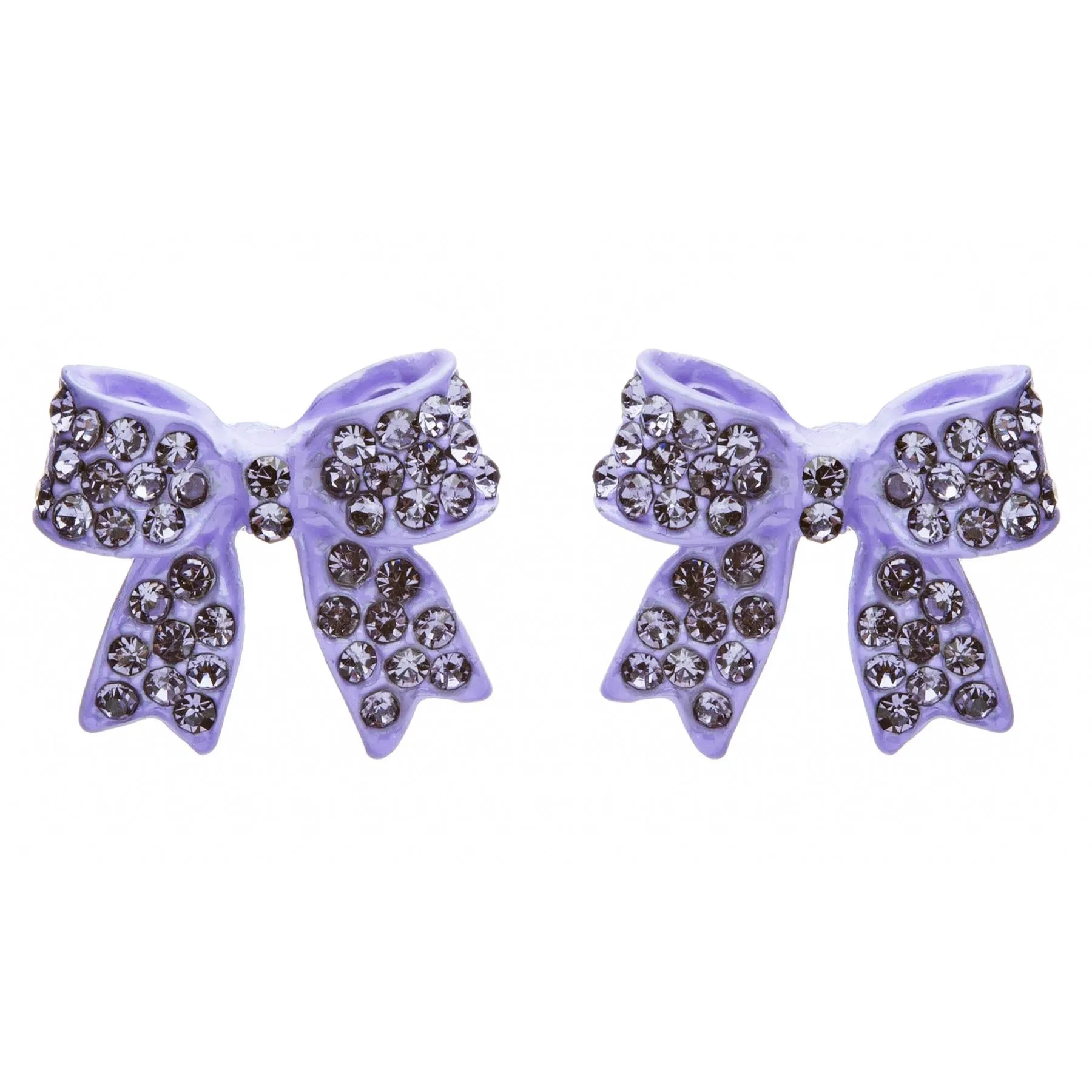 Adorable Fashion Crystal Pave Bow Ribbon Stud Earrings