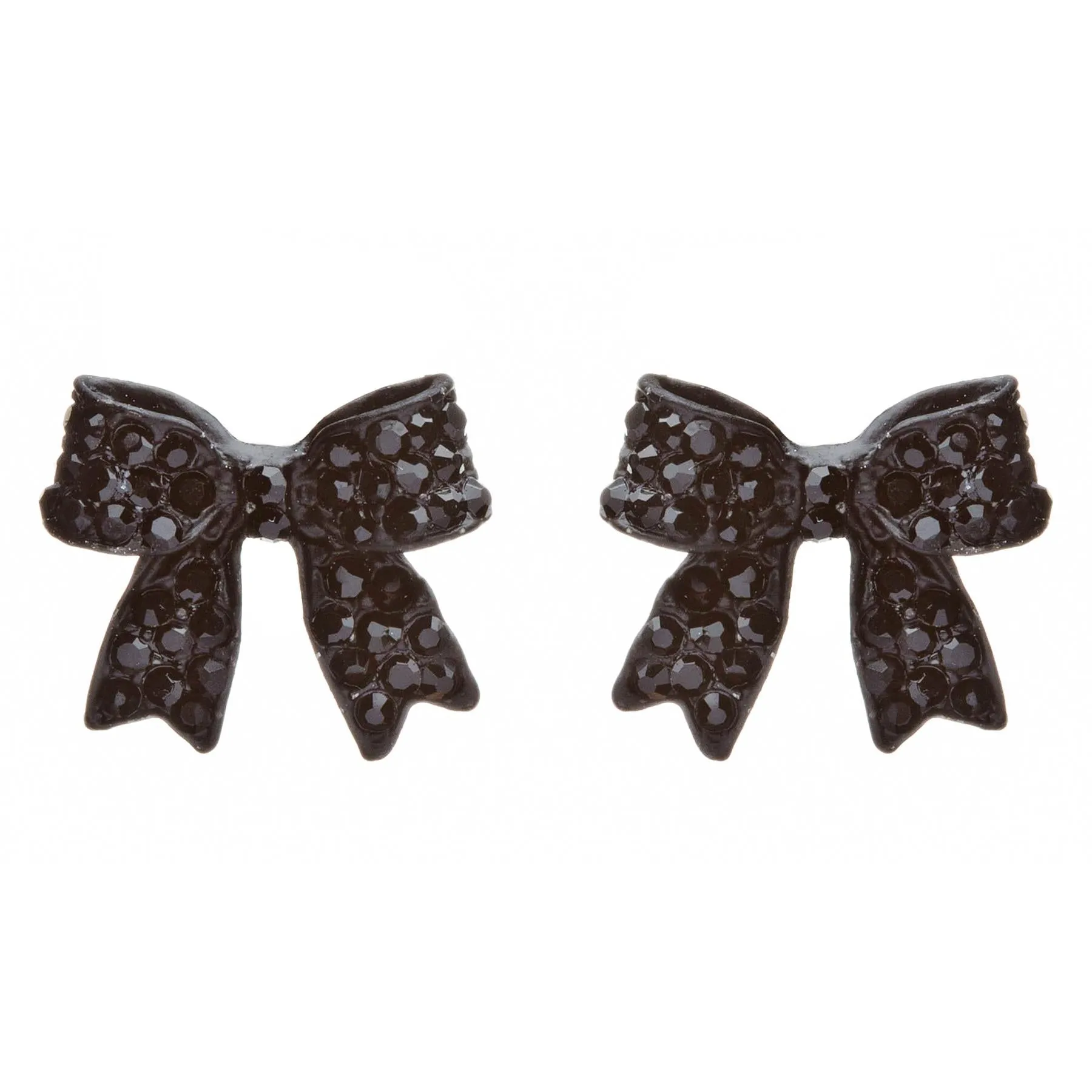 Adorable Fashion Crystal Pave Bow Ribbon Stud Earrings