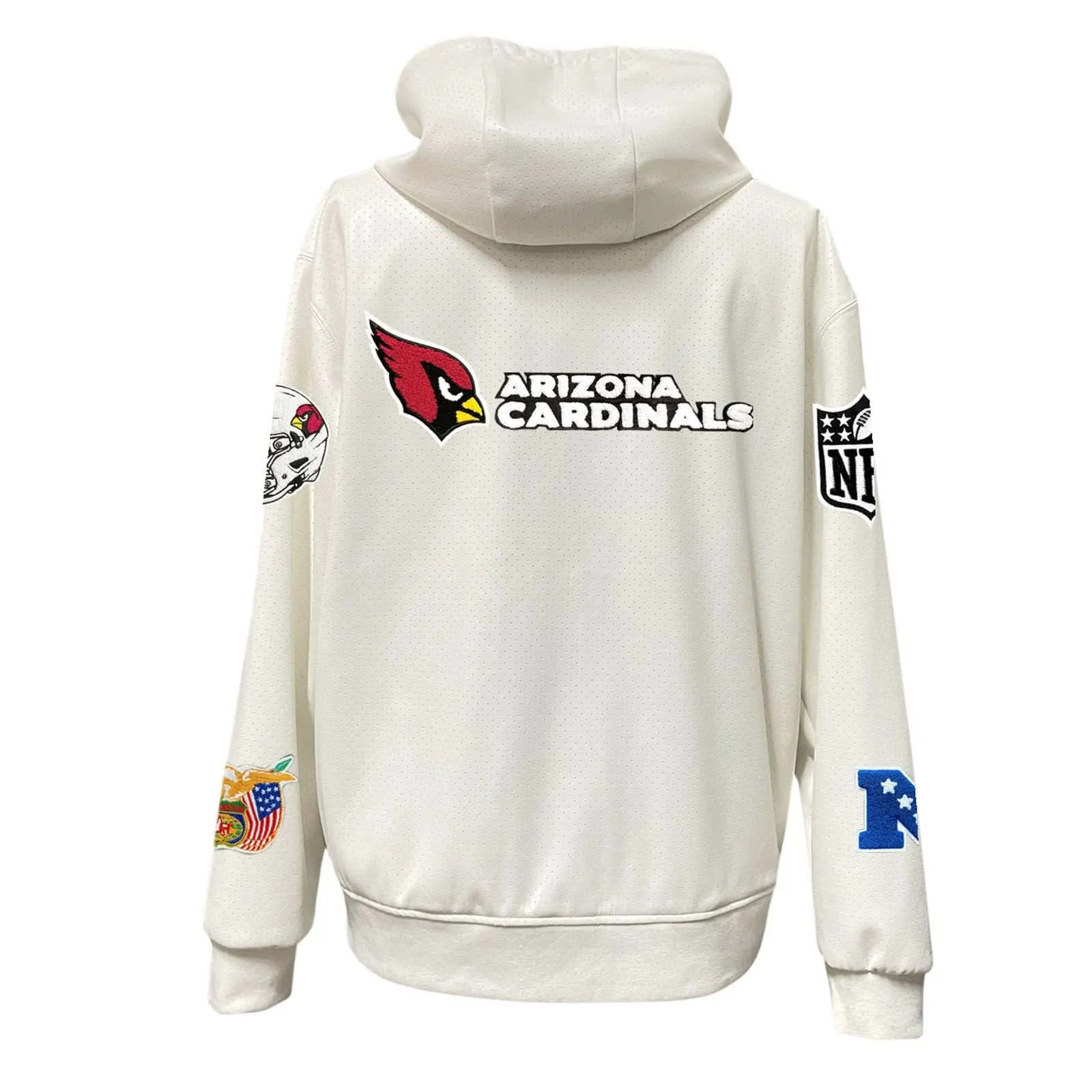 ARIZONA CARDINALS LIGHTWEIGHT VEGAN ZIP-UP HOODED JACKET WHITE