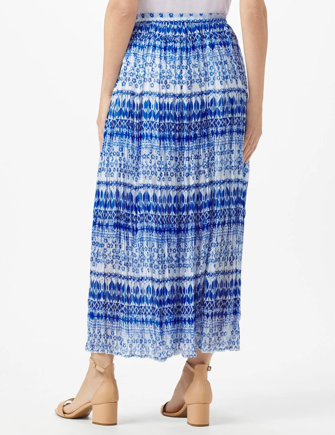 Elastic Waist Crinkle Pull On Skirt