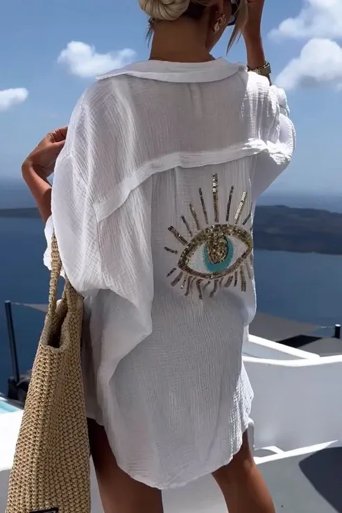 Evil Eye Shirt   Sequin Bead