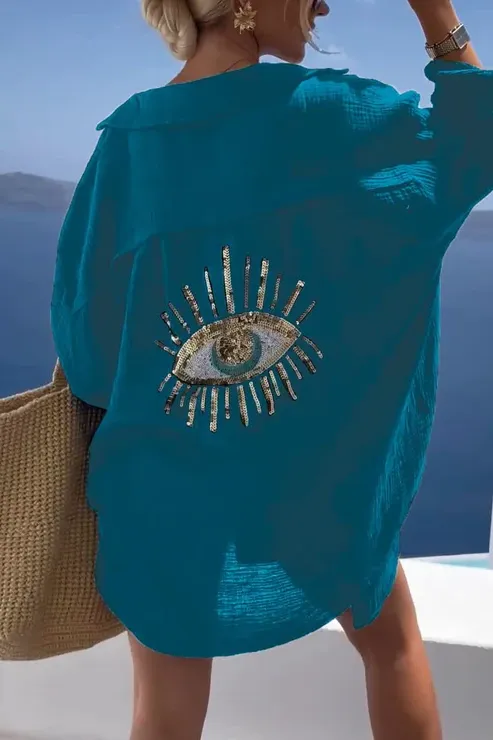 Evil Eye Shirt   Sequin Bead