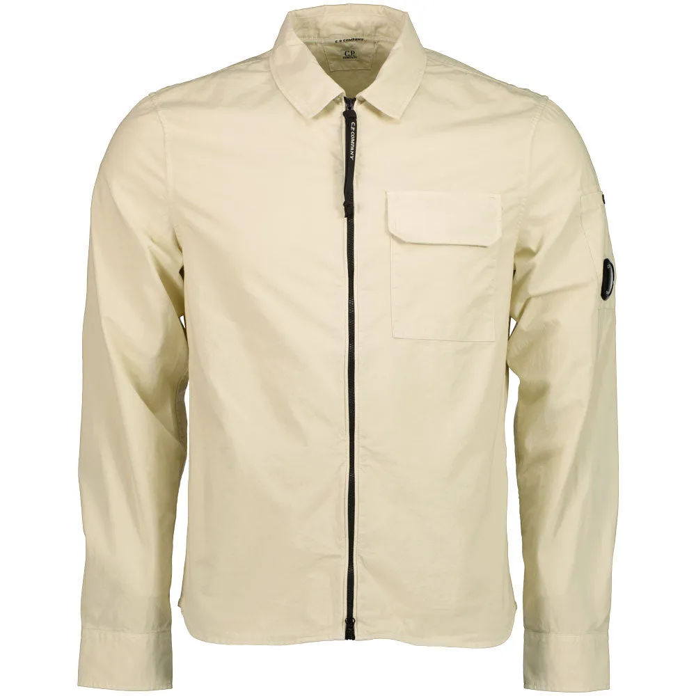 Gabardine Zip Up Lens Overshirt