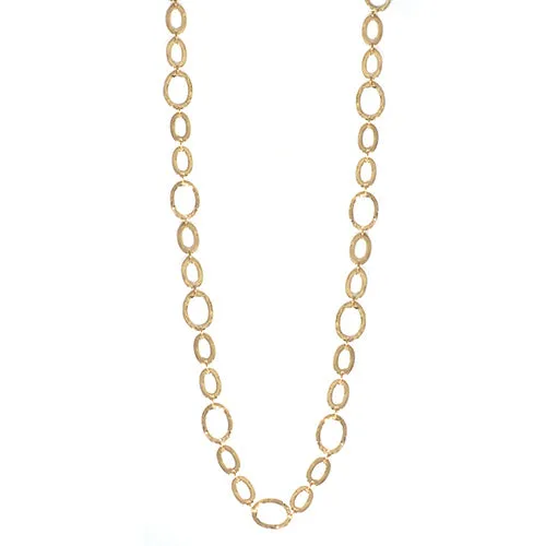 HAMMERED OVAL LINK NECKLACE