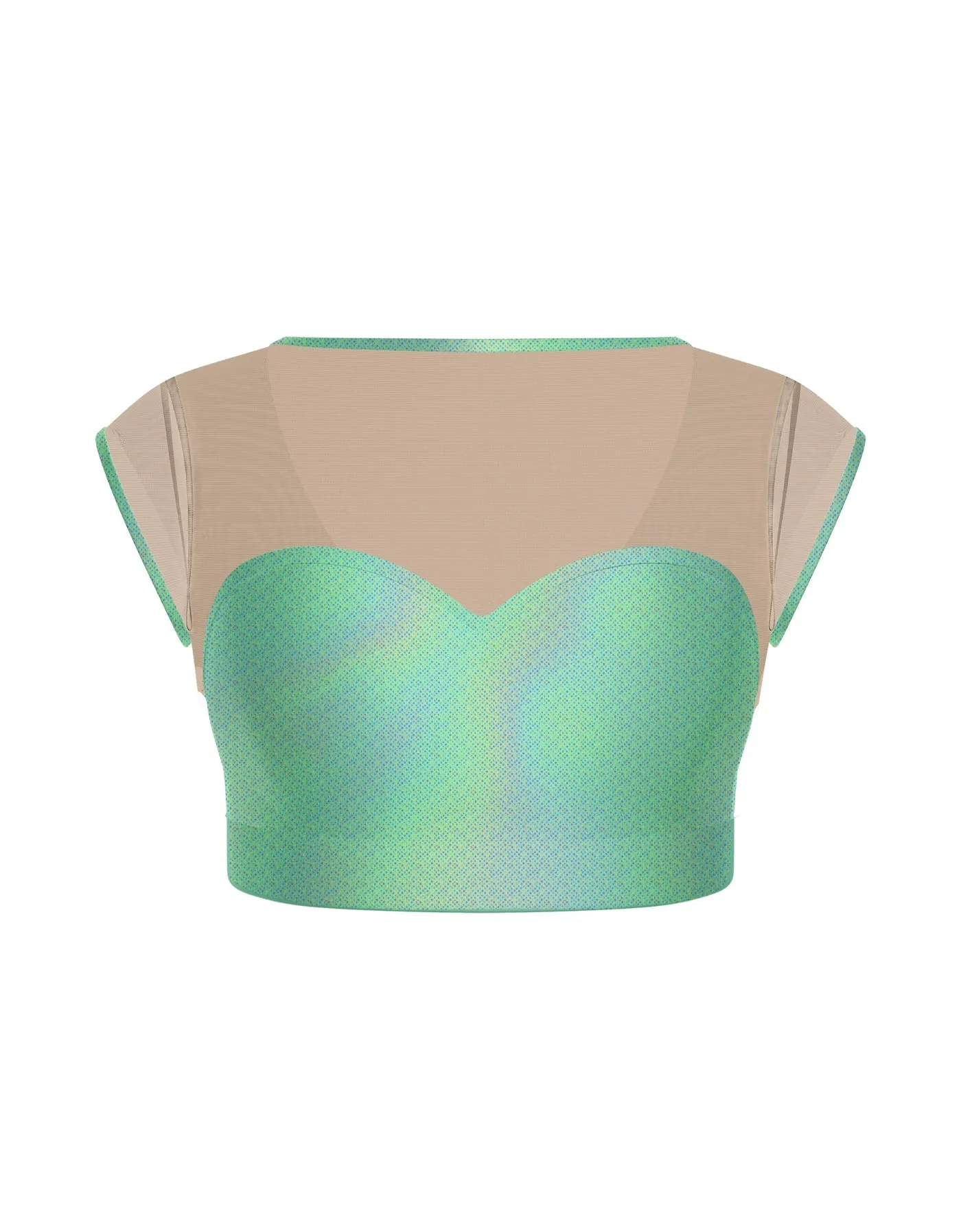 Hologram Mesh Bow Back Crop Top