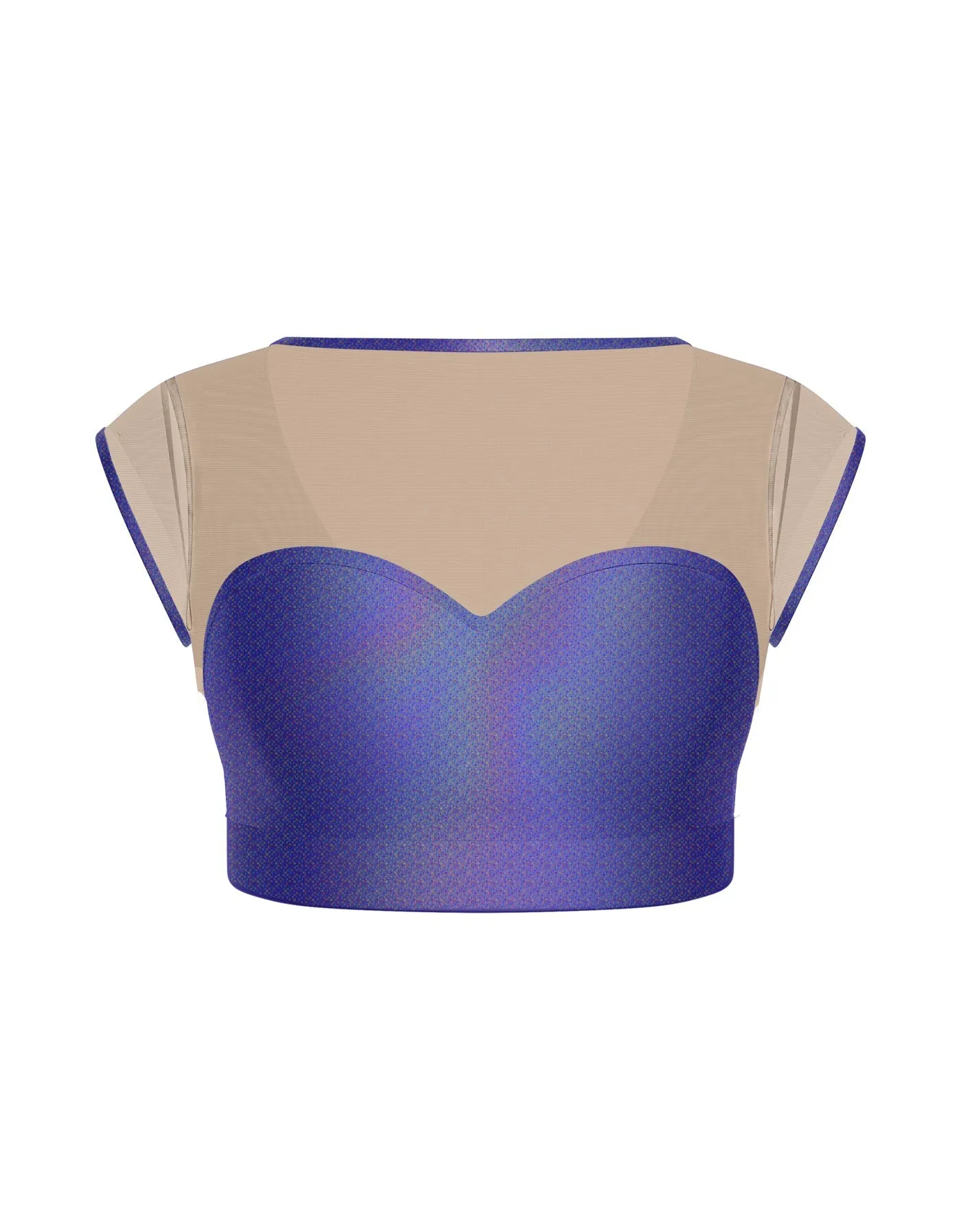Hologram Mesh Bow Back Crop Top