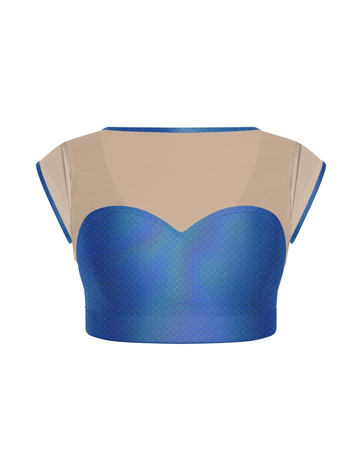 Hologram Mesh Bow Back Crop Top