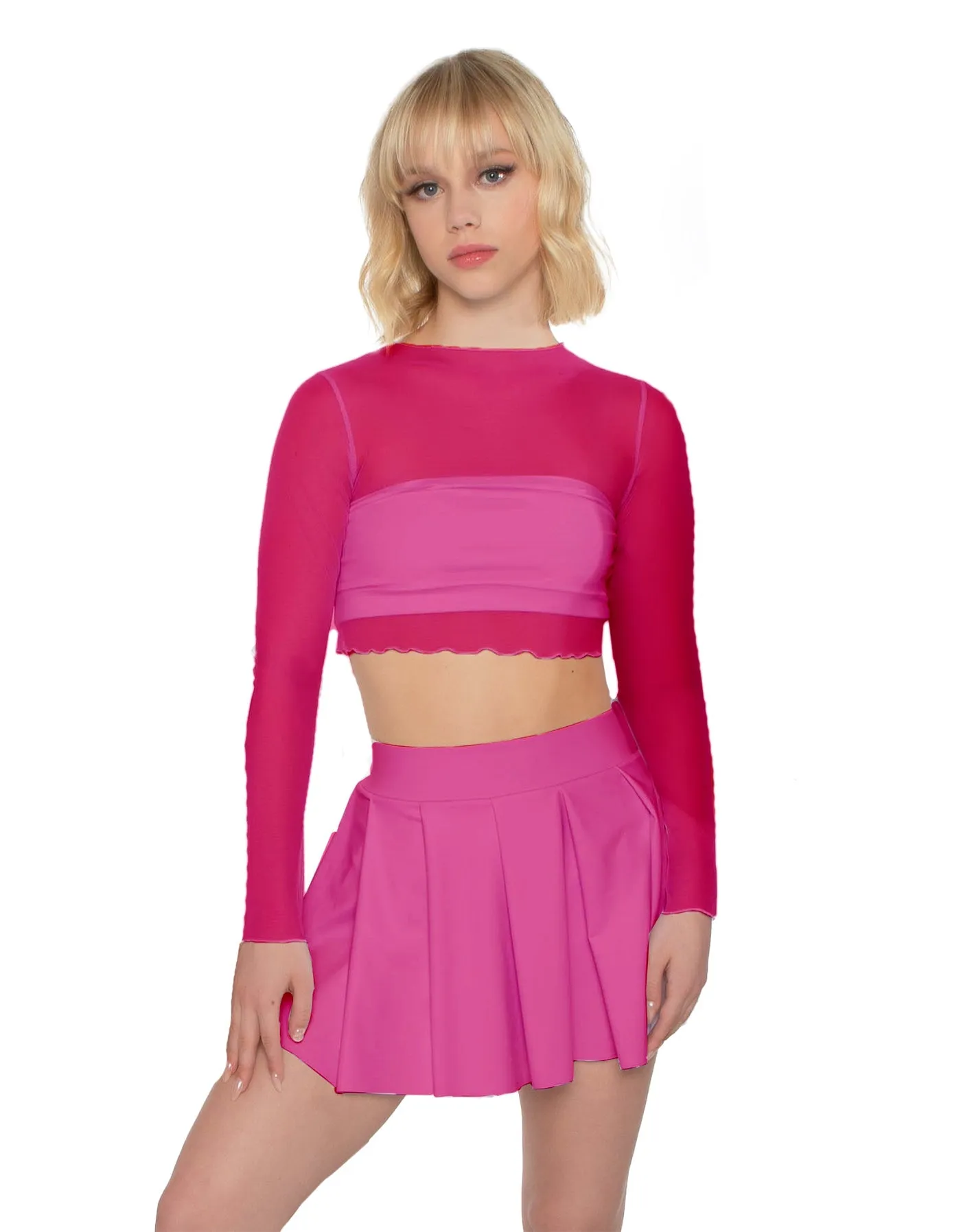 LS Mesh Crop Top