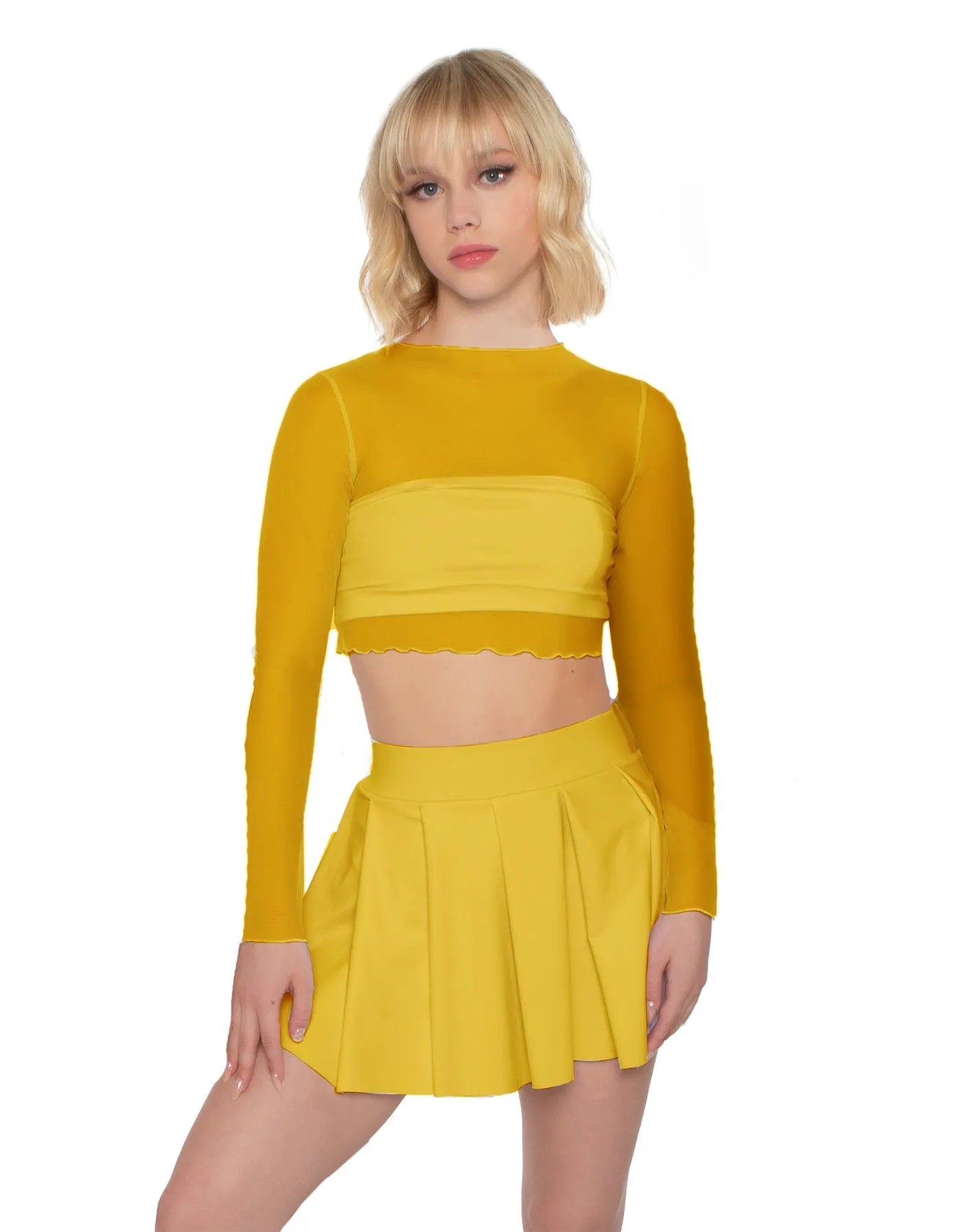 LS Mesh Crop Top