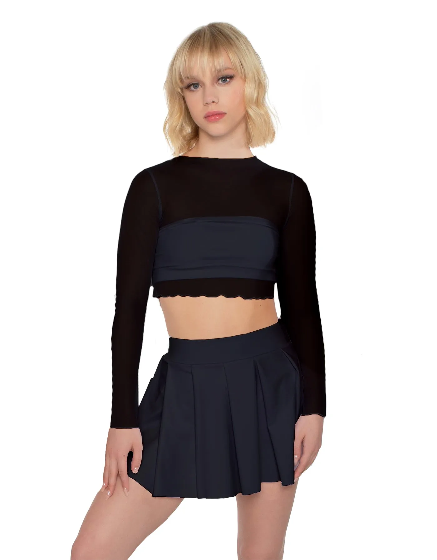 LS Mesh Crop Top