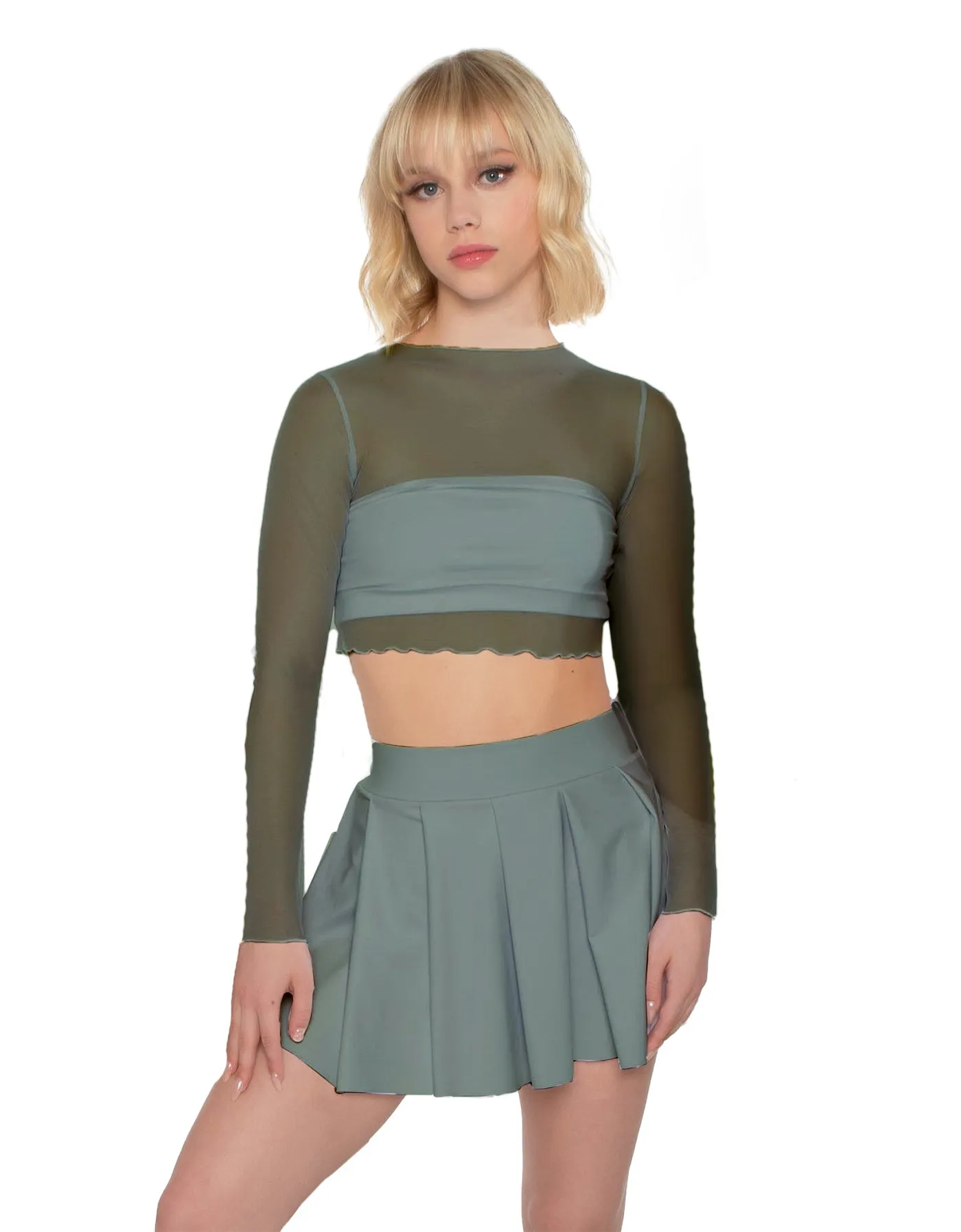 LS Mesh Crop Top
