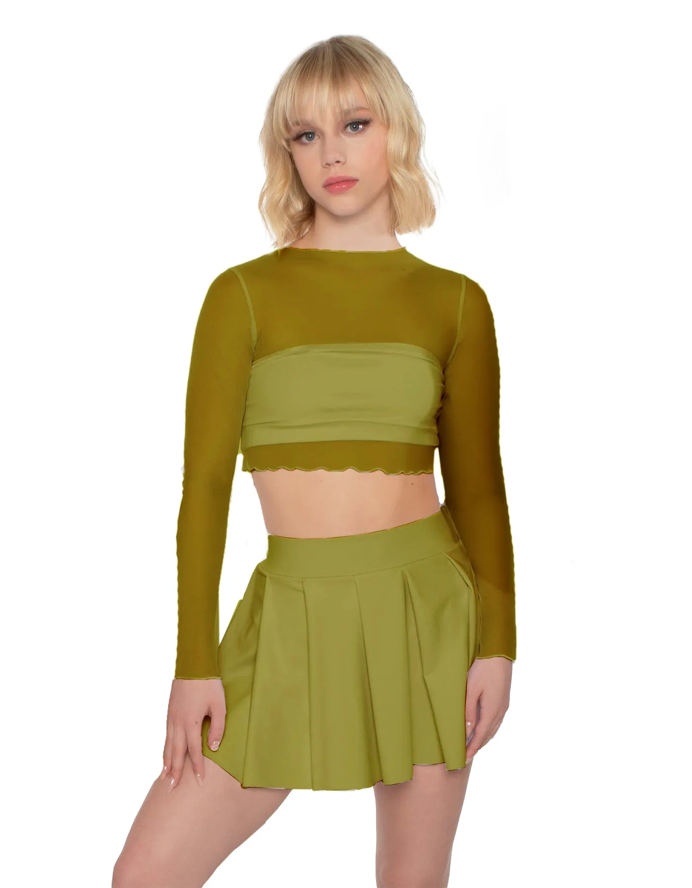 LS Mesh Crop Top