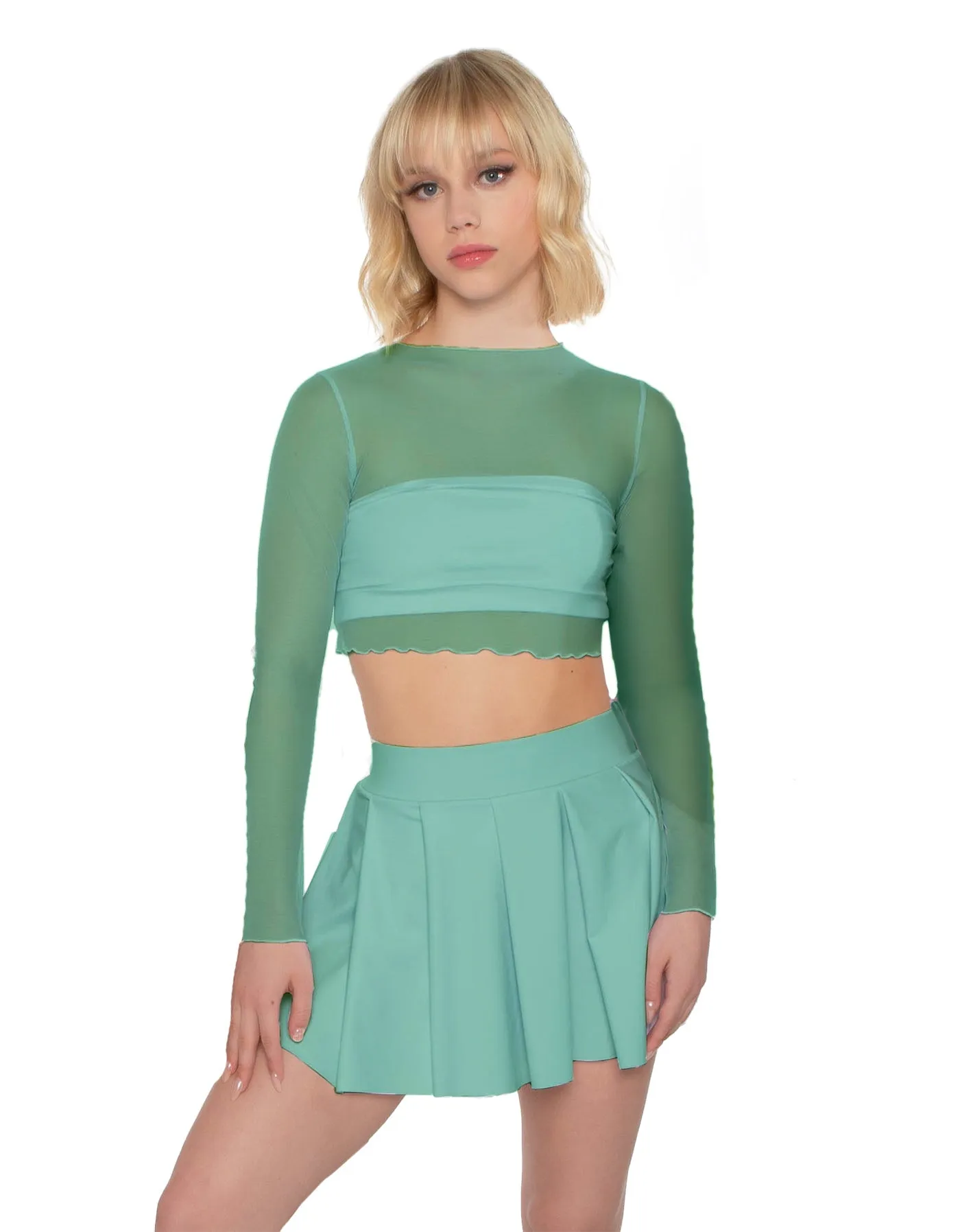 LS Mesh Crop Top