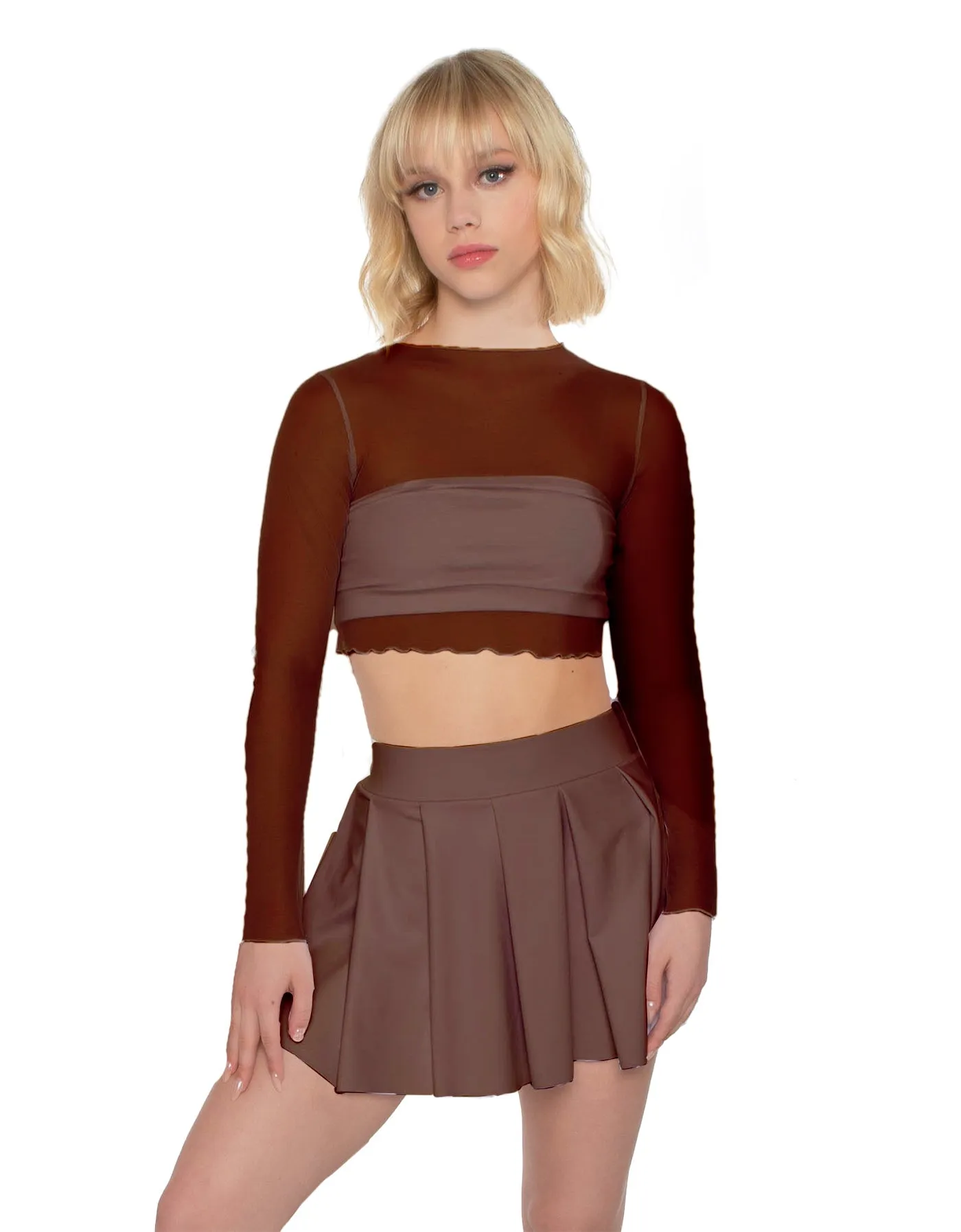 LS Mesh Crop Top