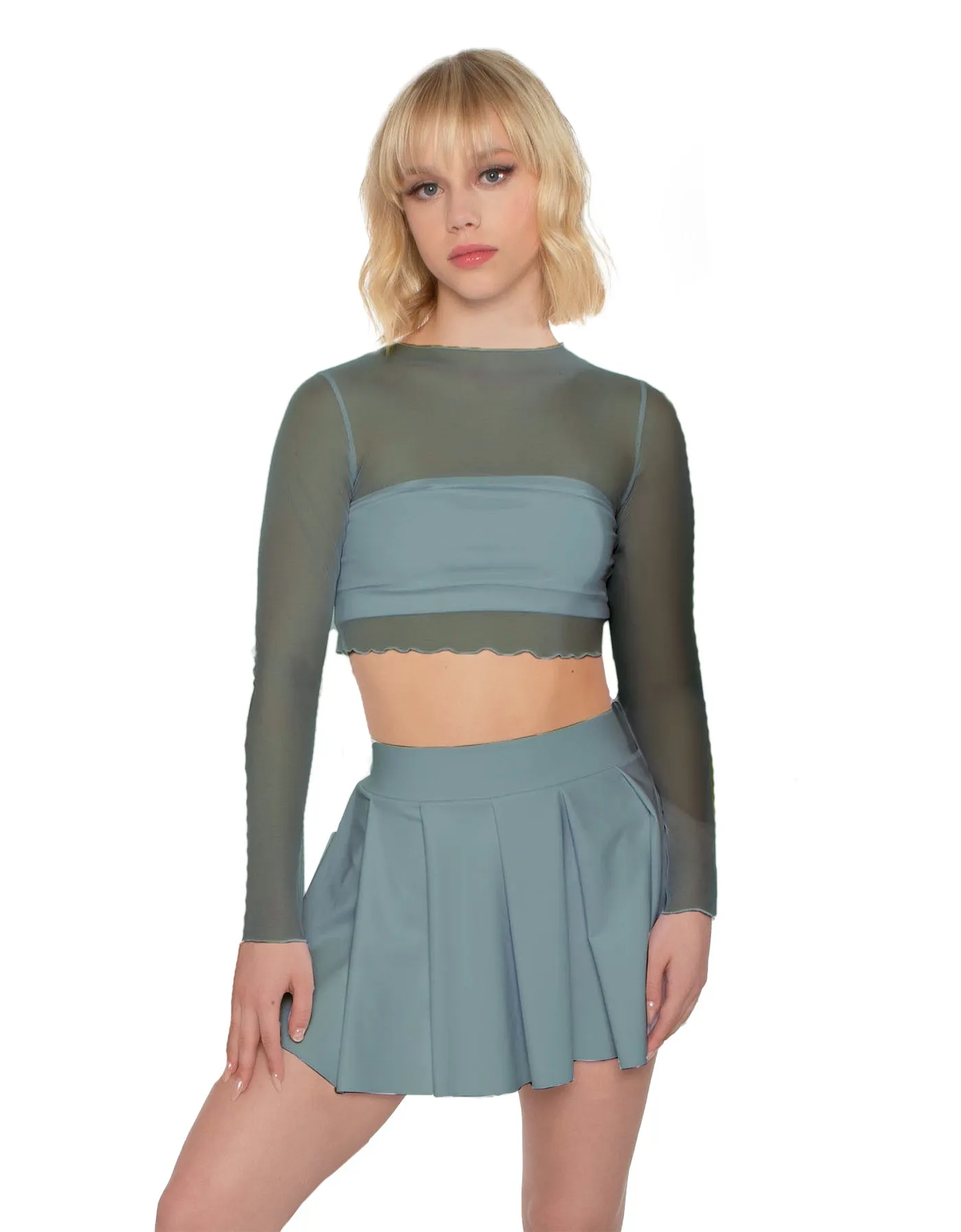 LS Mesh Crop Top