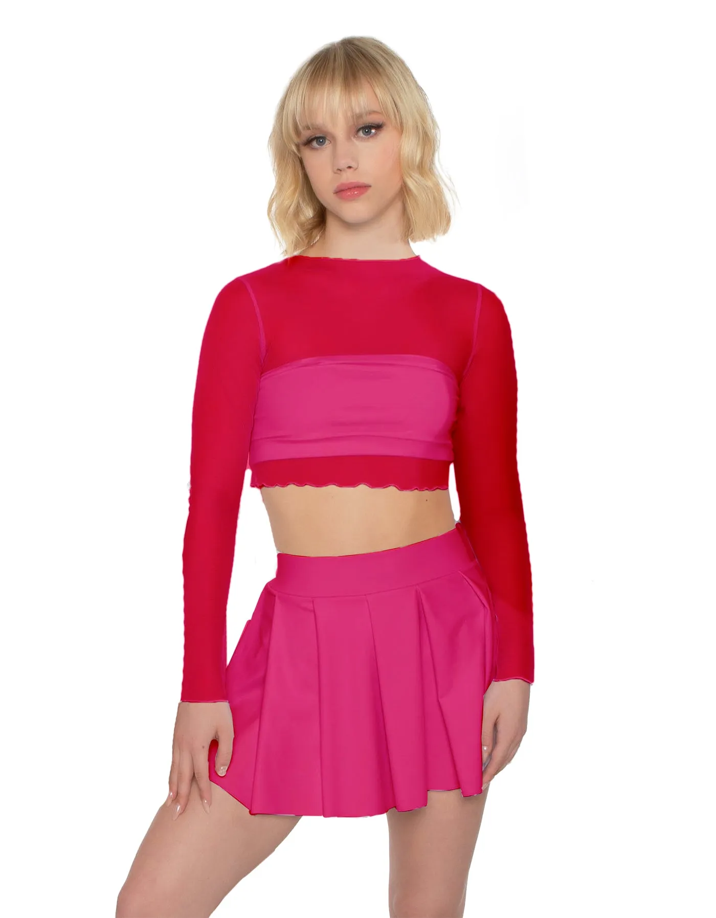 LS Mesh Crop Top