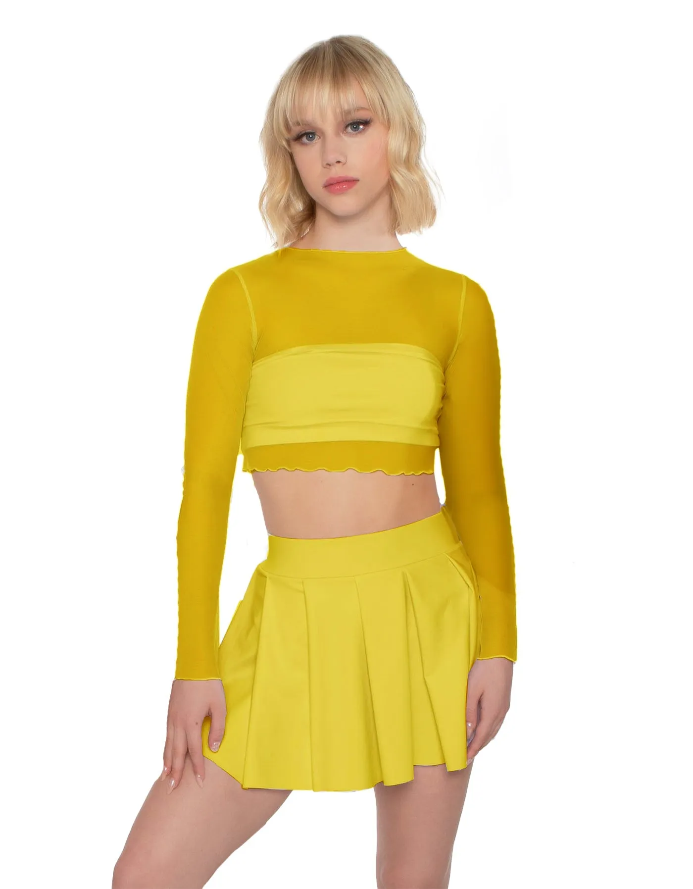 LS Mesh Crop Top