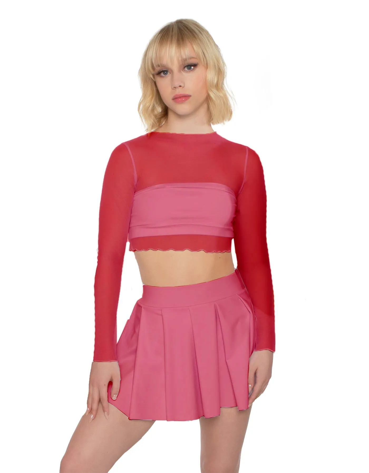 LS Mesh Crop Top