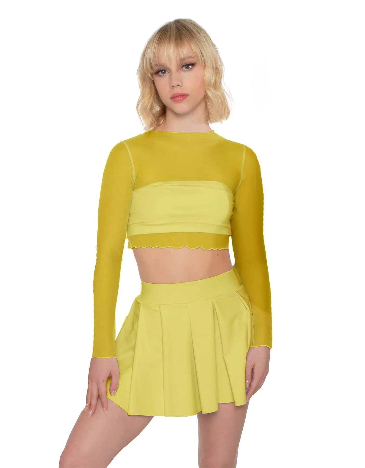 LS Mesh Crop Top