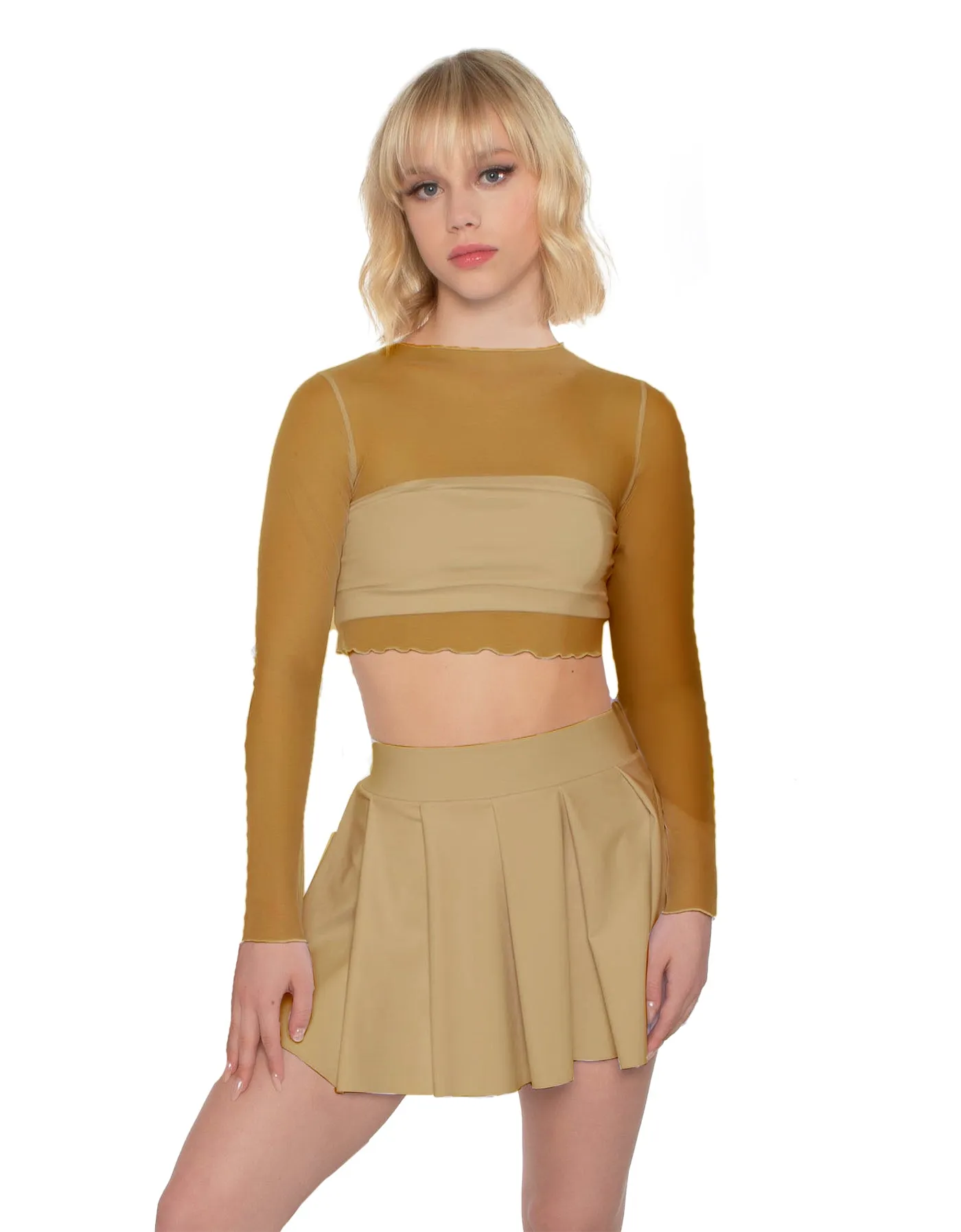 LS Mesh Crop Top