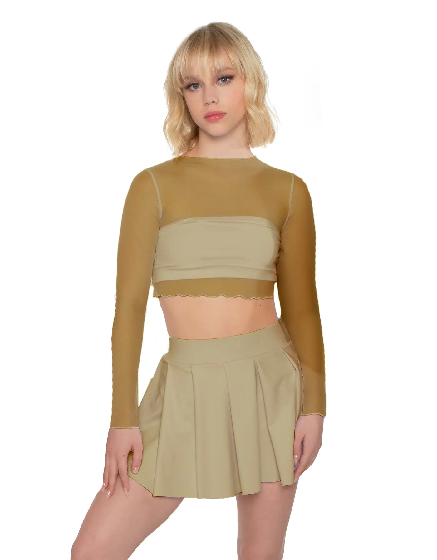 LS Mesh Crop Top