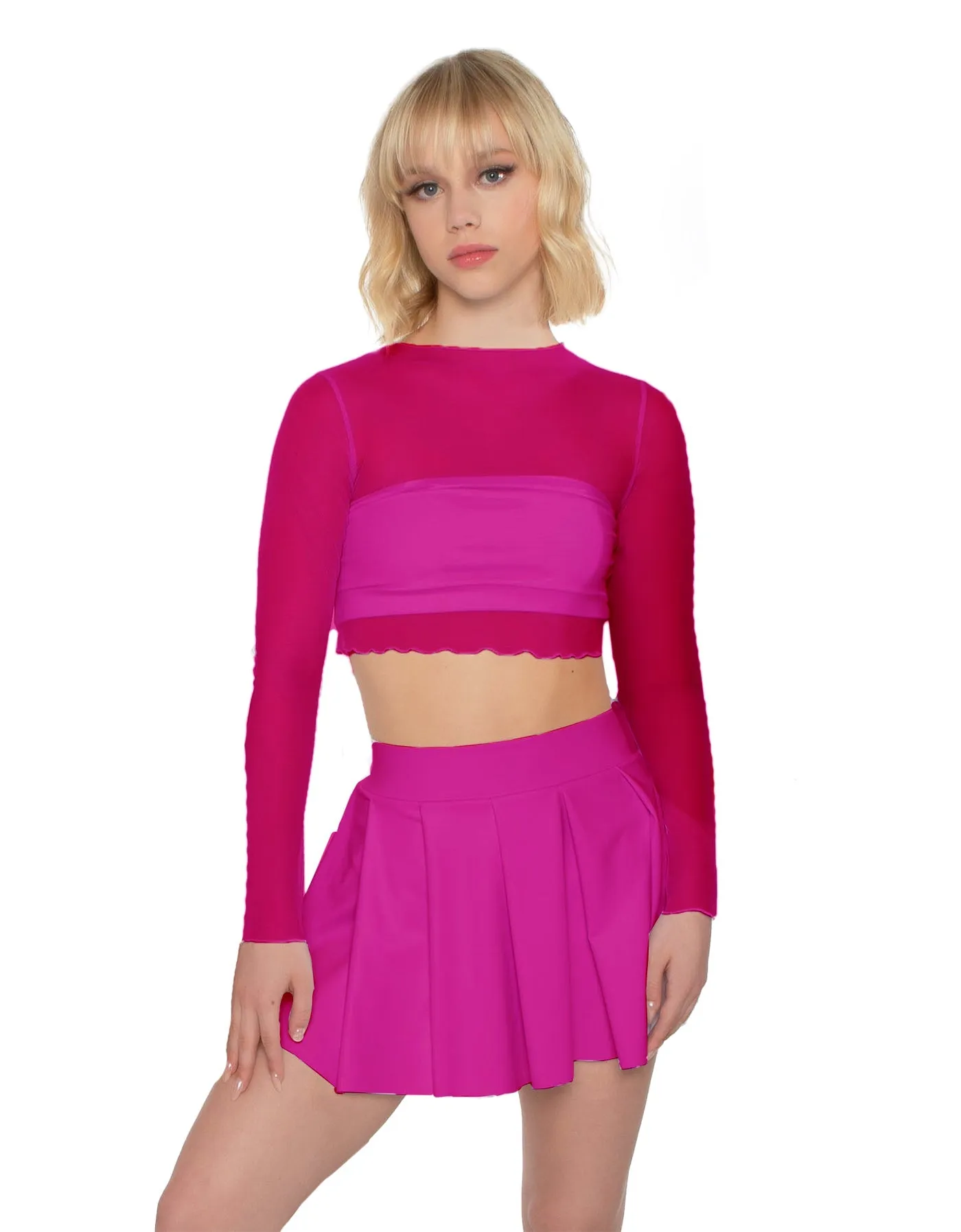 LS Mesh Crop Top