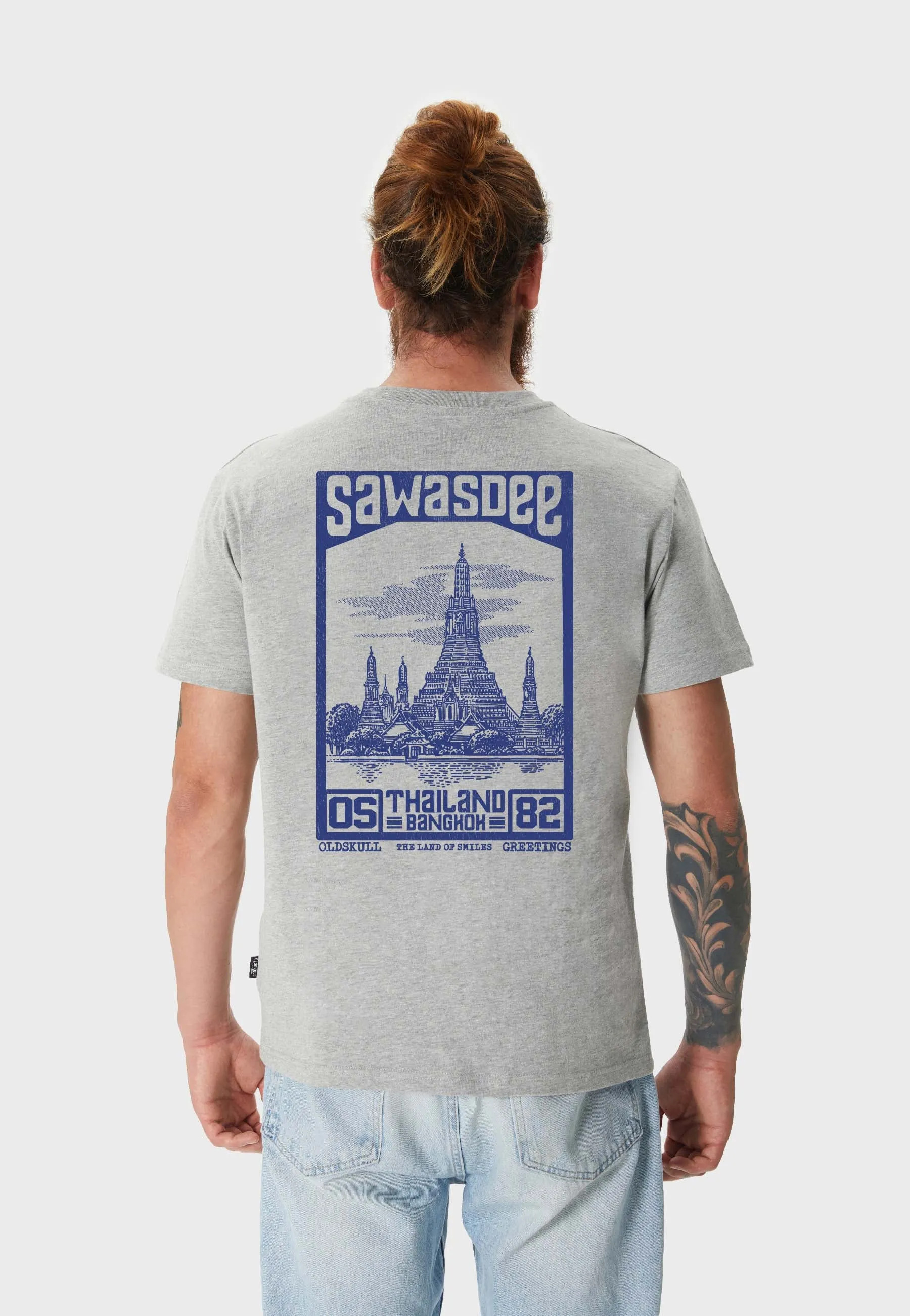 SawadTee Backprint T-Shirt Heather Grey