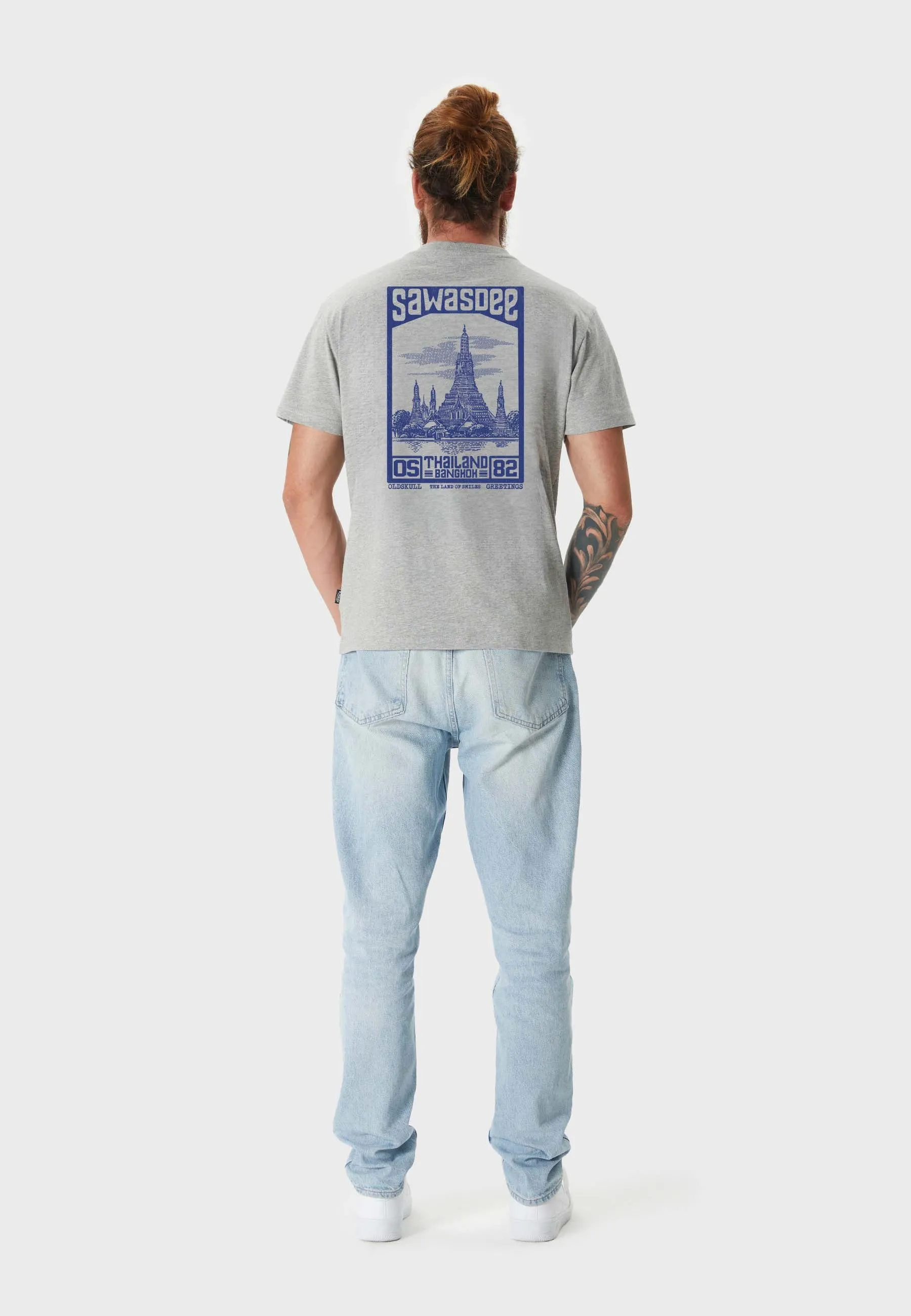 SawadTee Backprint T-Shirt Heather Grey