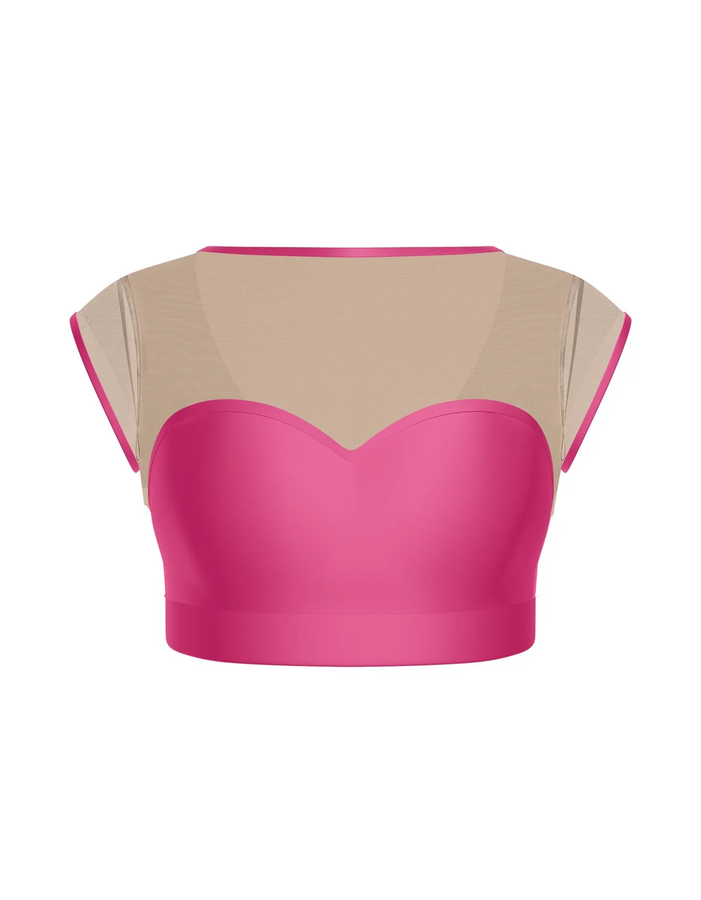 Solid Lycra Mesh Bow Back Crop Top