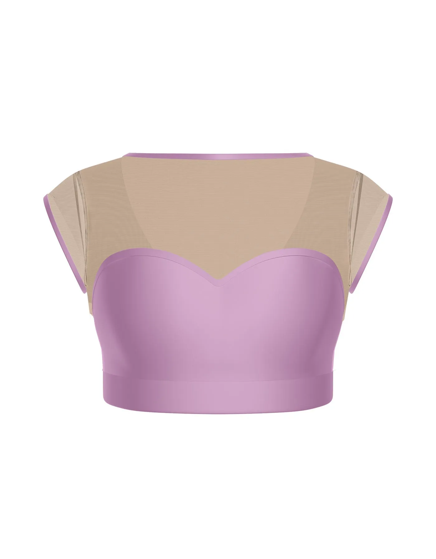 Solid Lycra Mesh Bow Back Crop Top
