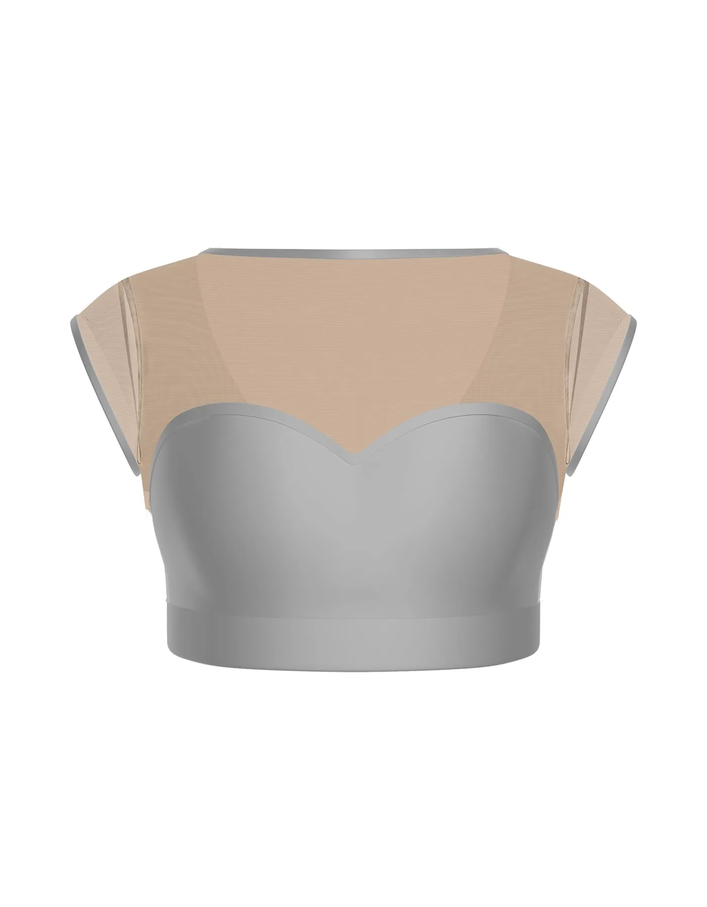 Solid Lycra Mesh Bow Back Crop Top