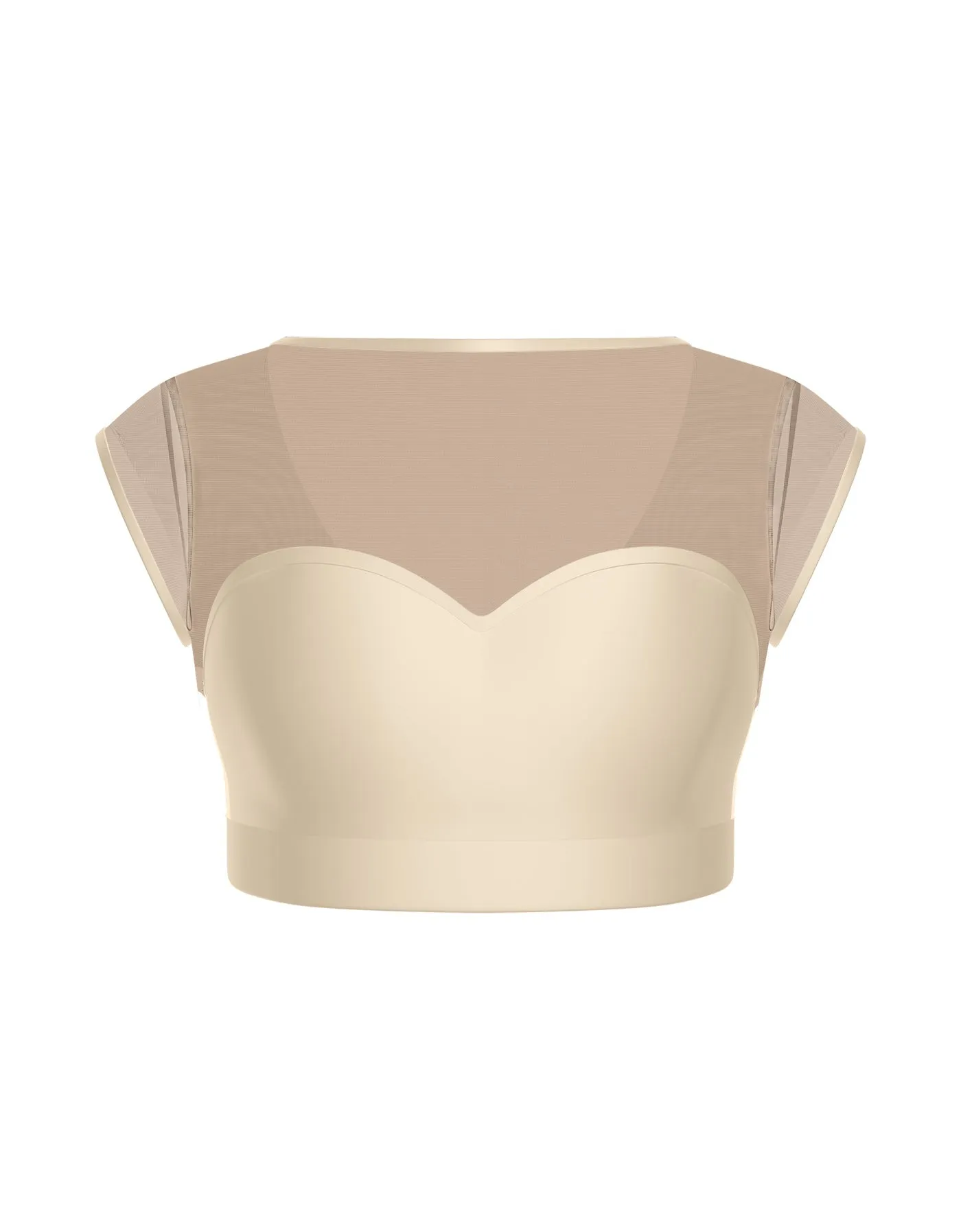 Solid Lycra Mesh Bow Back Crop Top