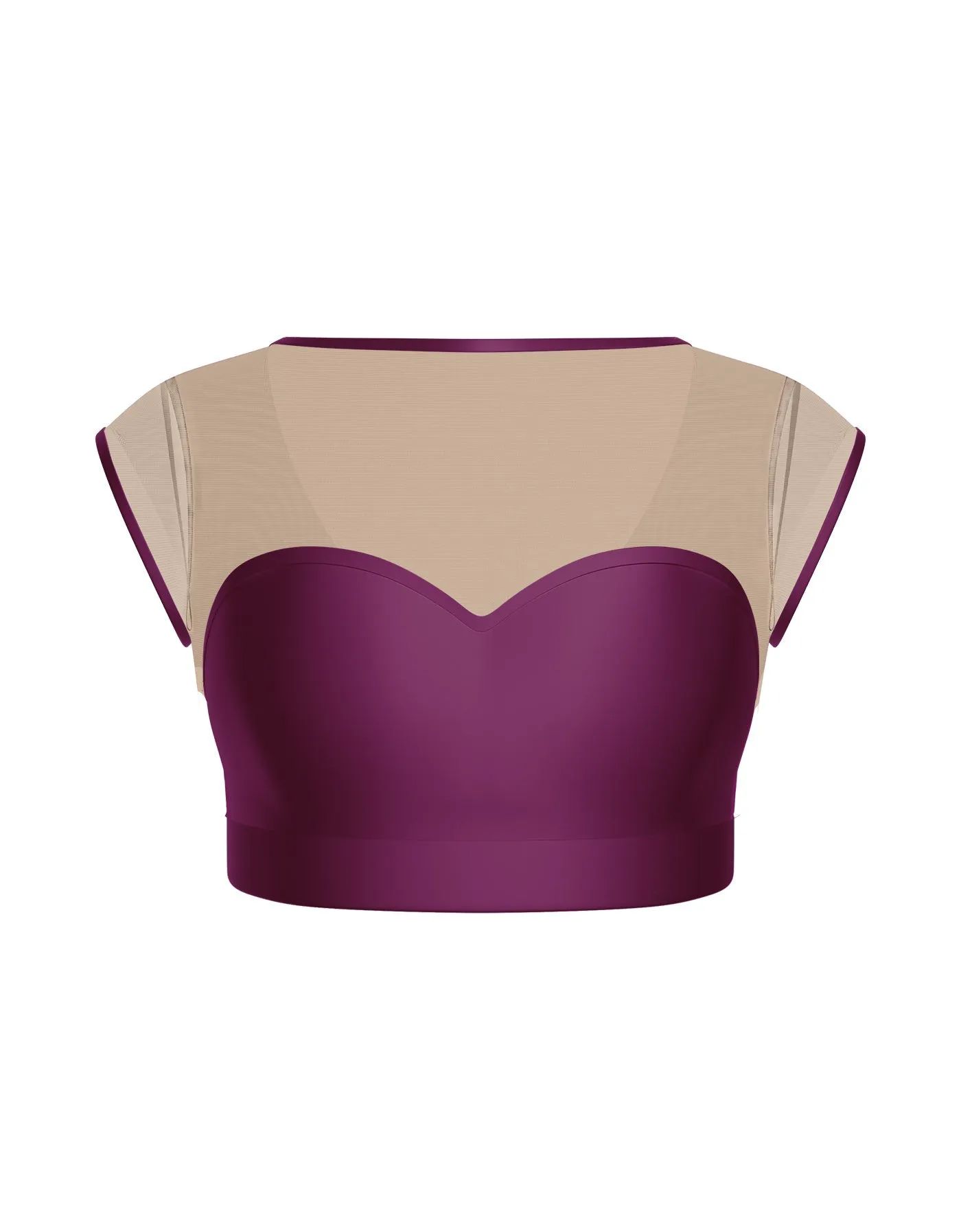 Solid Lycra Mesh Bow Back Crop Top