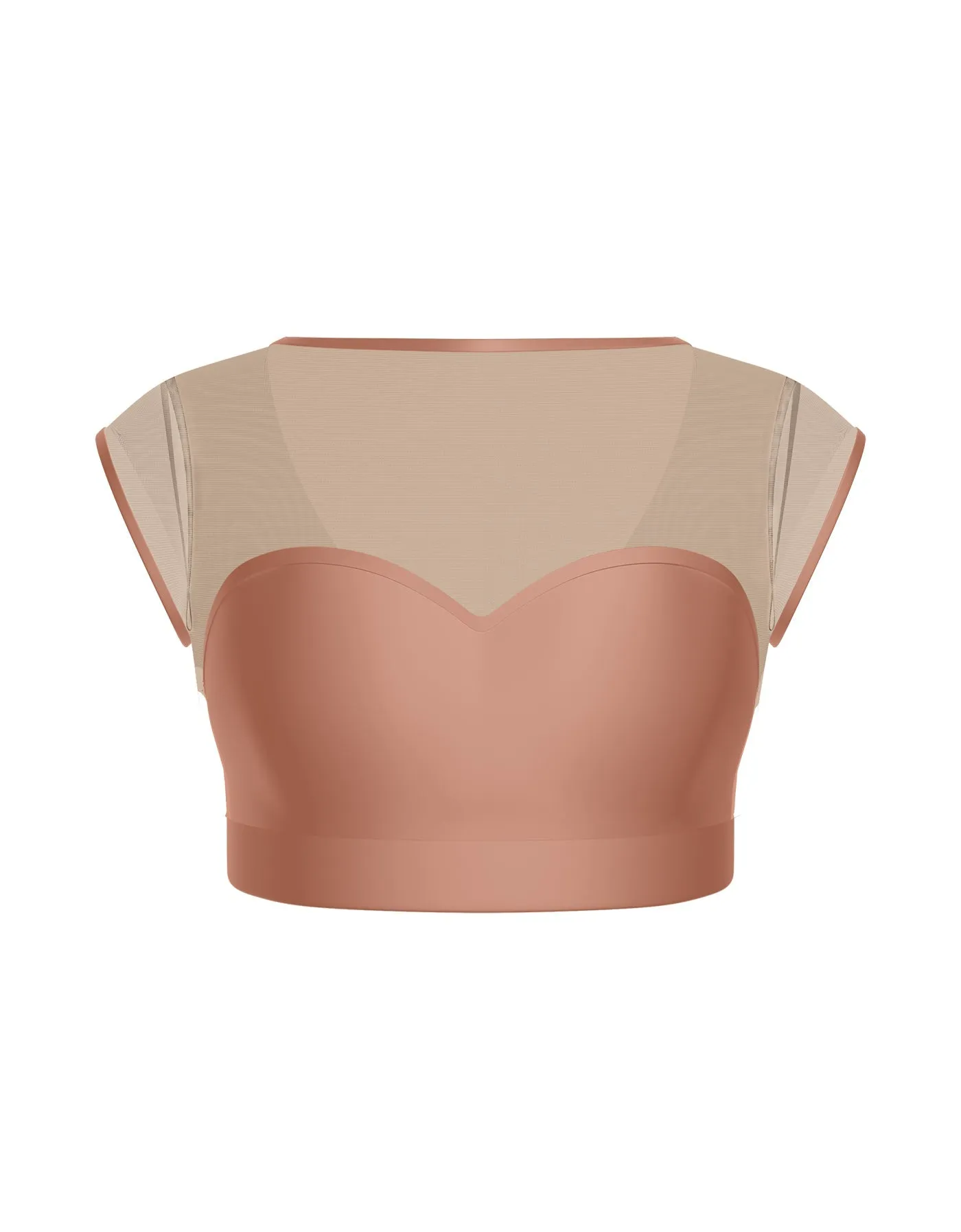 Solid Lycra Mesh Bow Back Crop Top