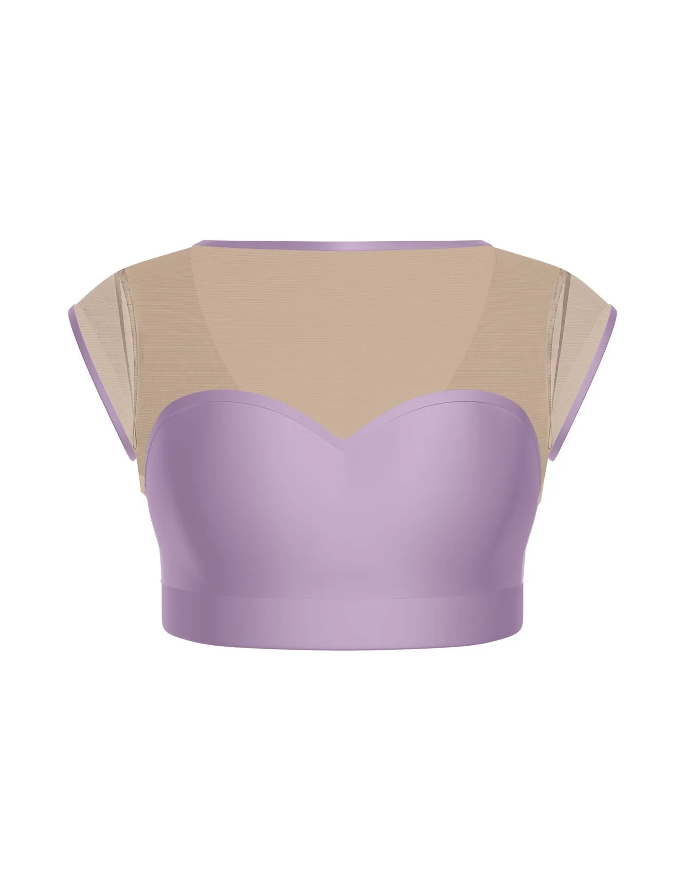 Solid Lycra Mesh Bow Back Crop Top