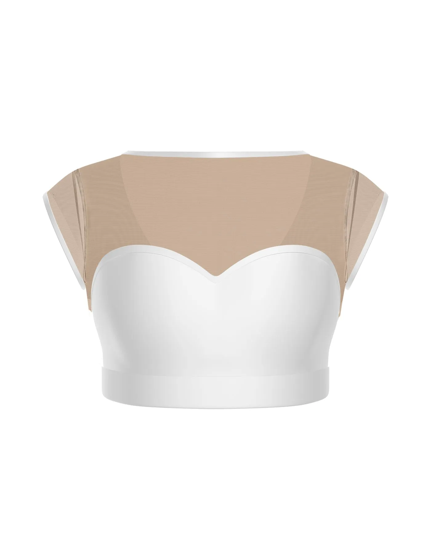 Solid Lycra Mesh Bow Back Crop Top