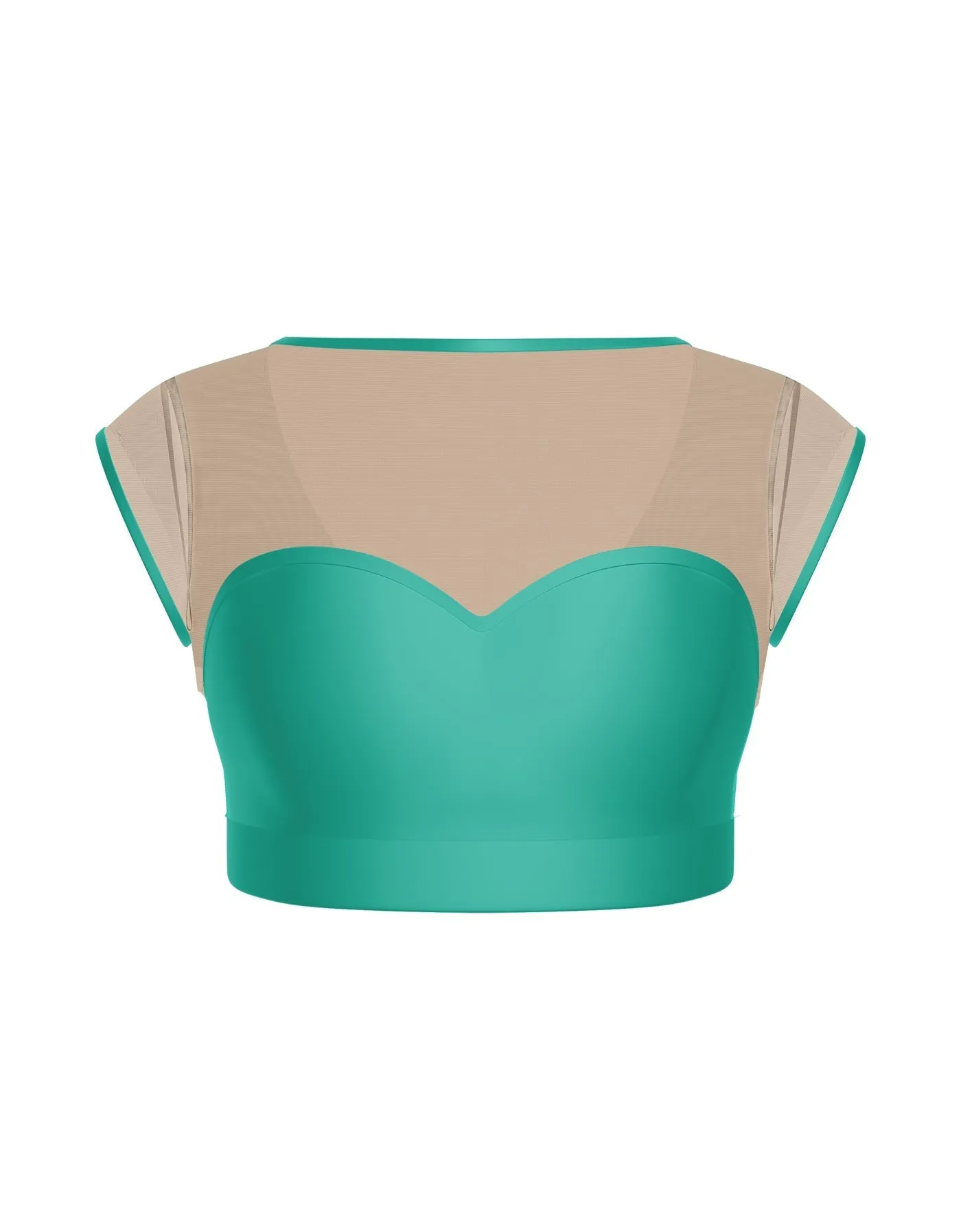 Solid Lycra Mesh Bow Back Crop Top