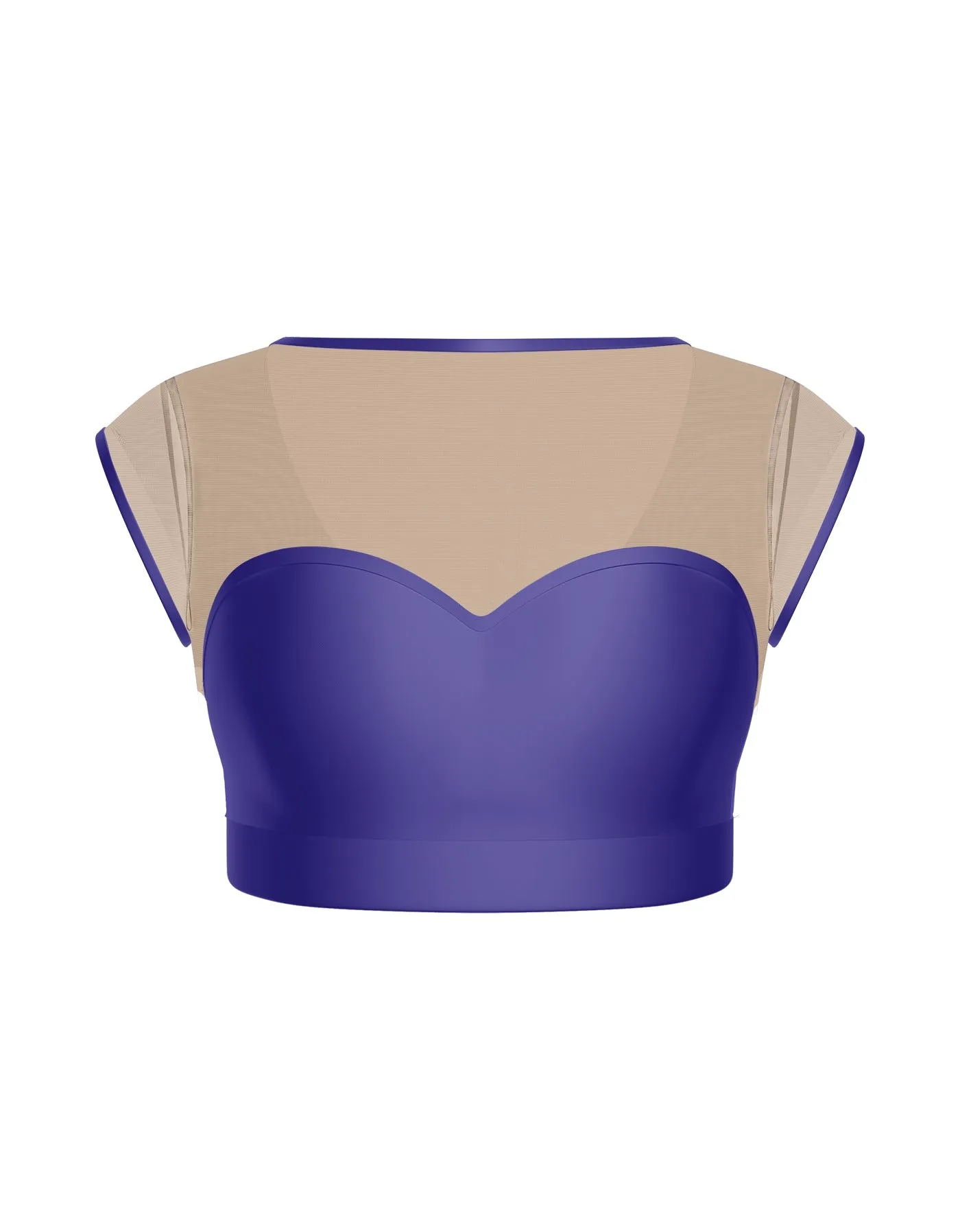 Solid Lycra Mesh Bow Back Crop Top