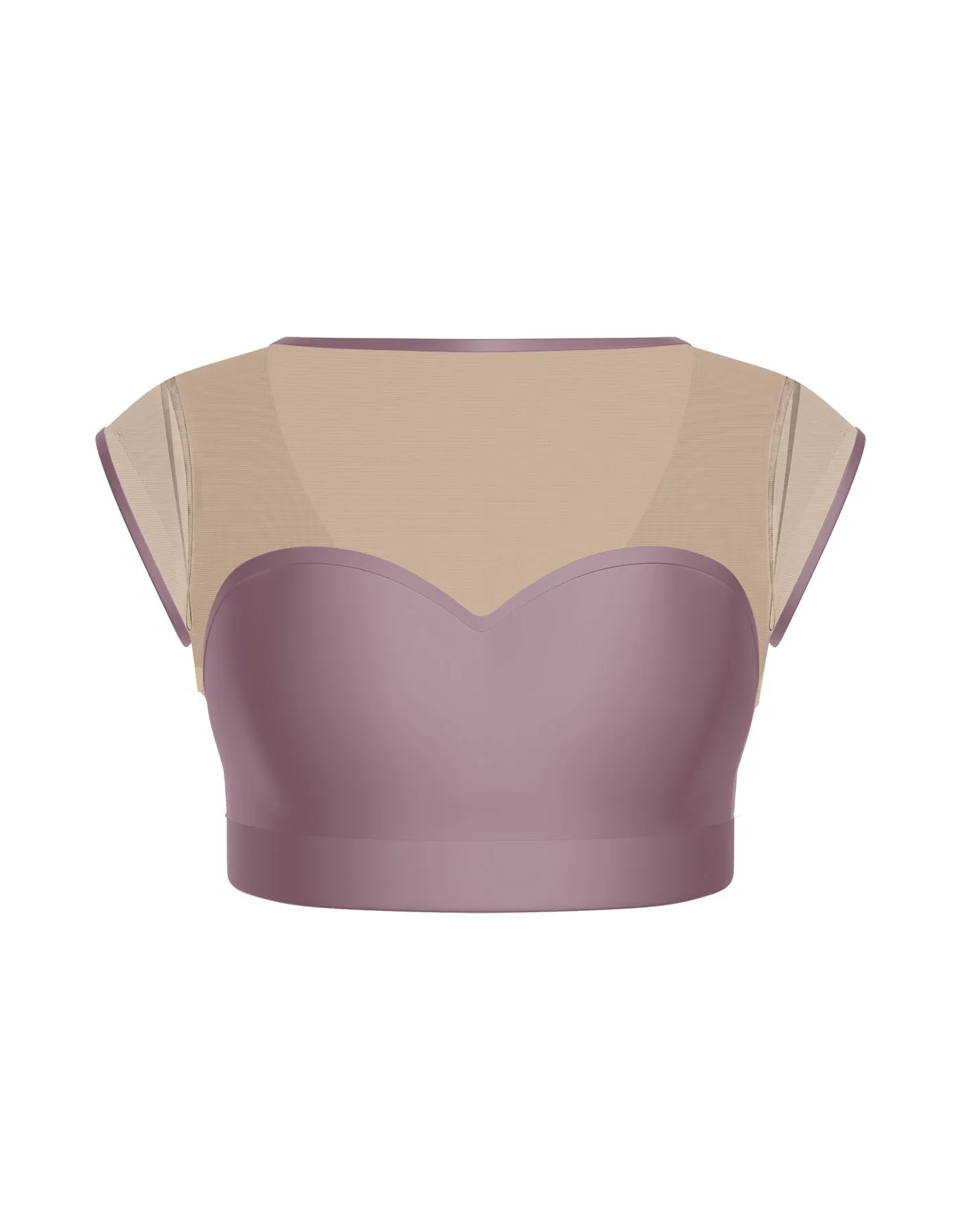 Solid Lycra Mesh Bow Back Crop Top