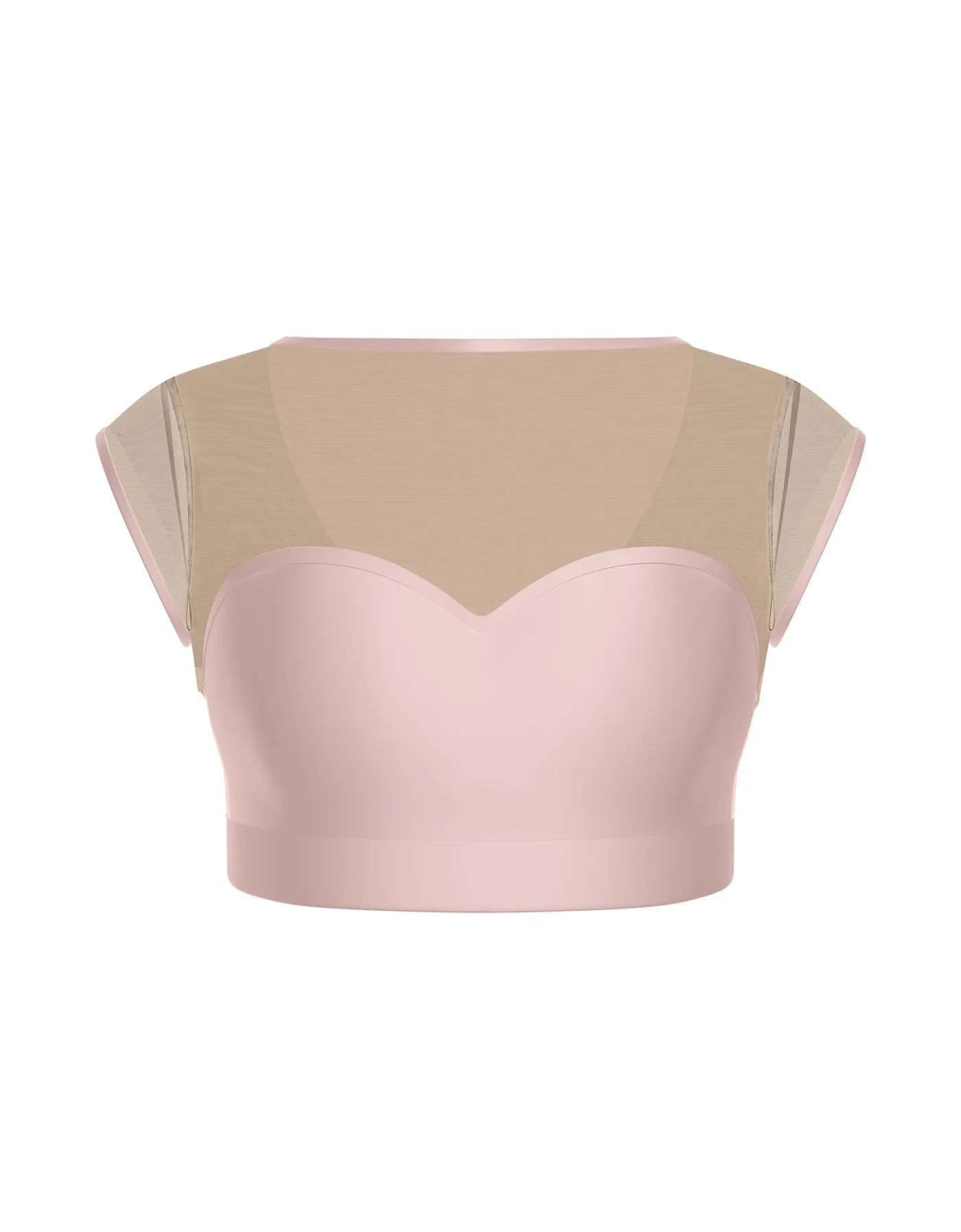 Solid Lycra Mesh Bow Back Crop Top