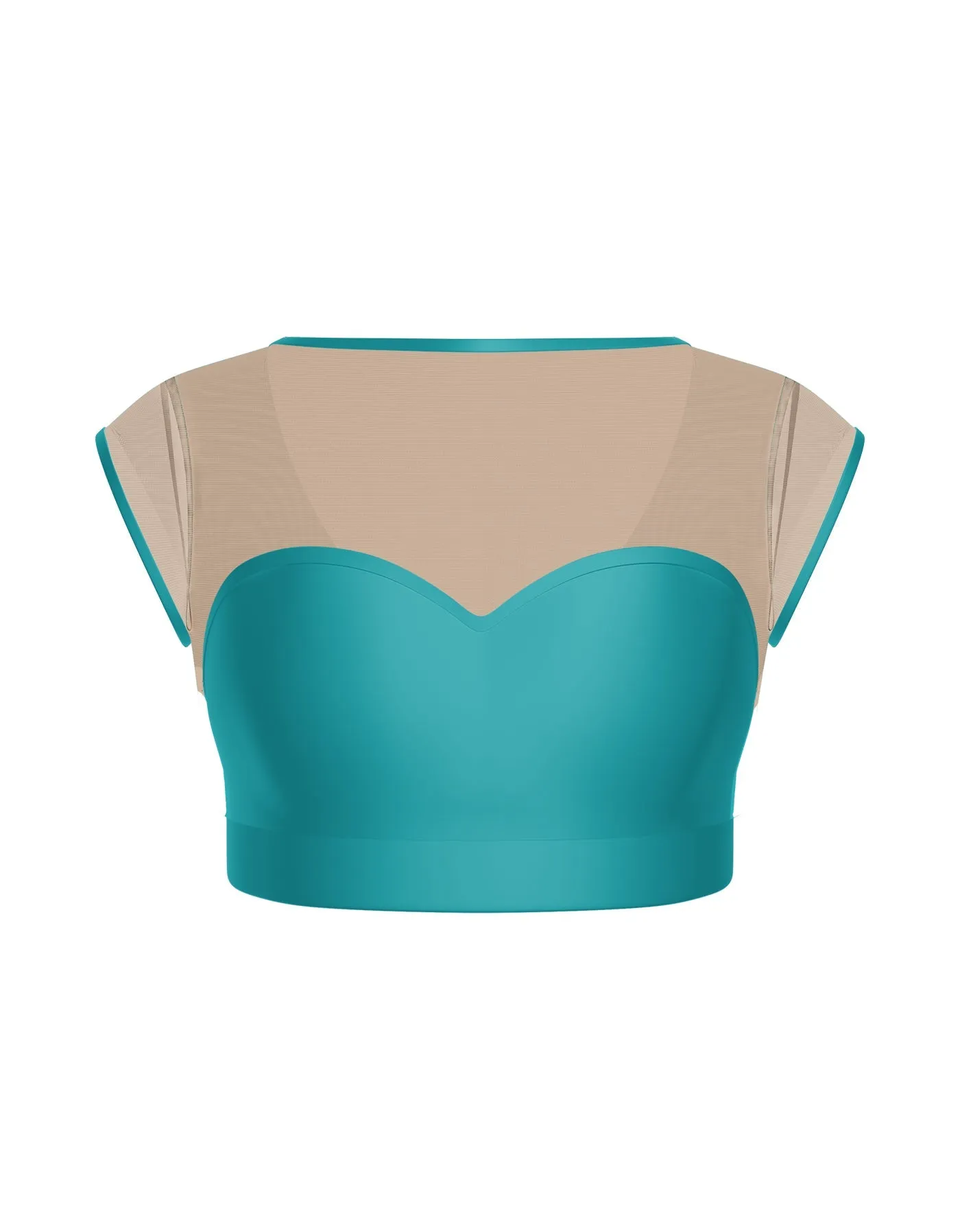 Solid Lycra Mesh Bow Back Crop Top