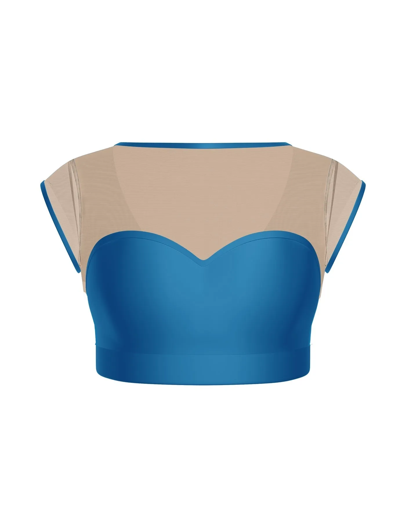 Solid Lycra Mesh Bow Back Crop Top