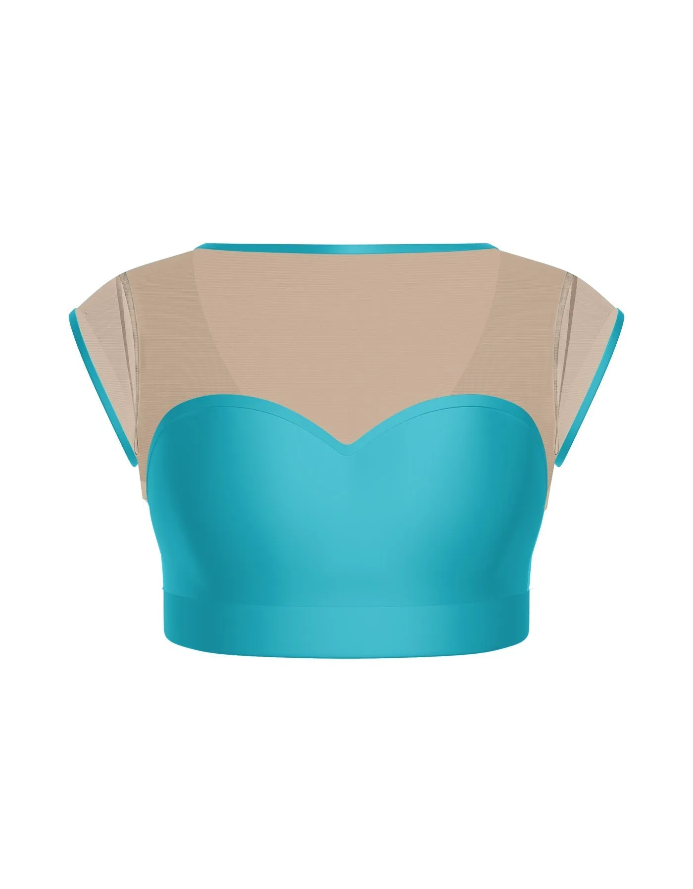Solid Lycra Mesh Bow Back Crop Top