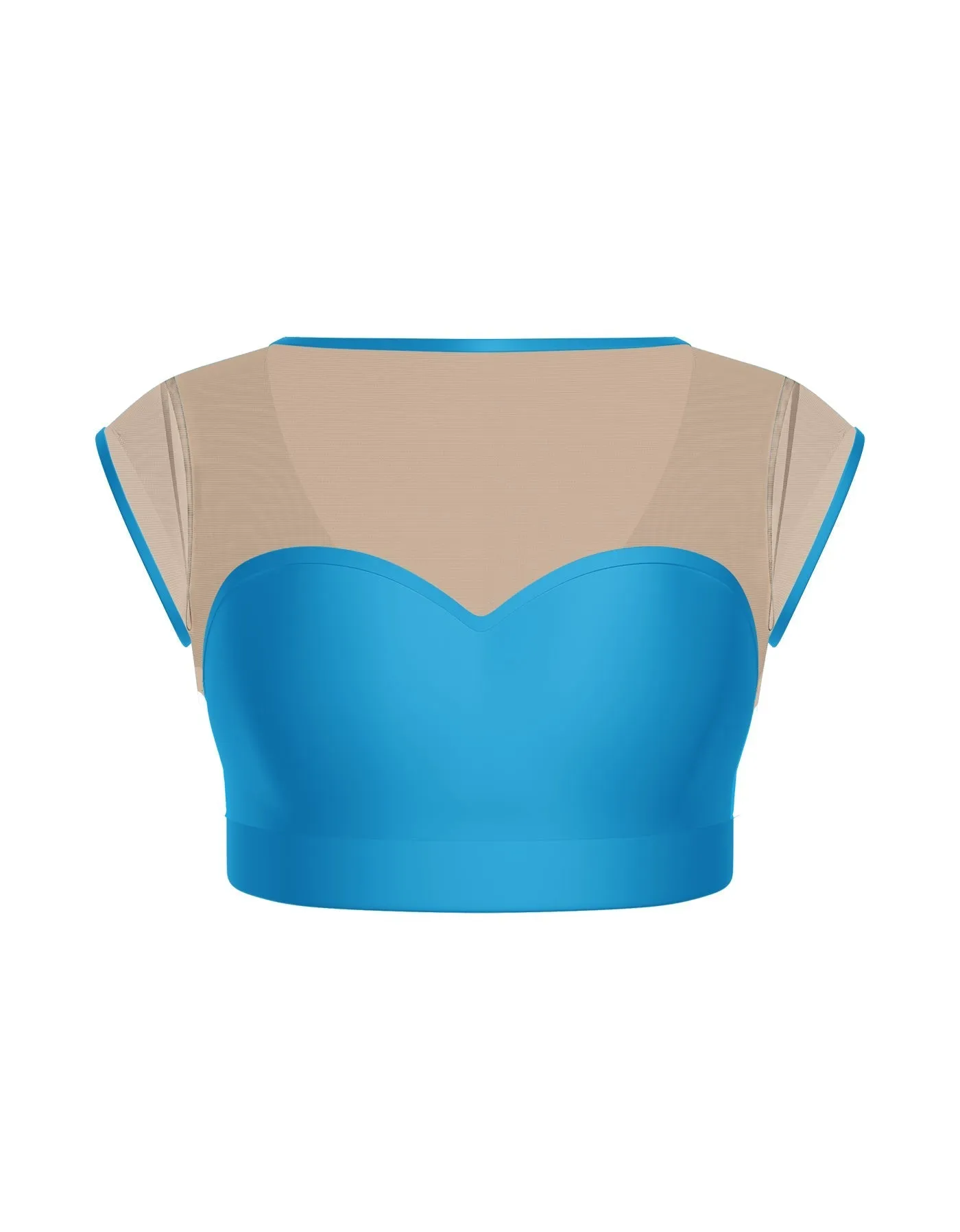 Solid Lycra Mesh Bow Back Crop Top