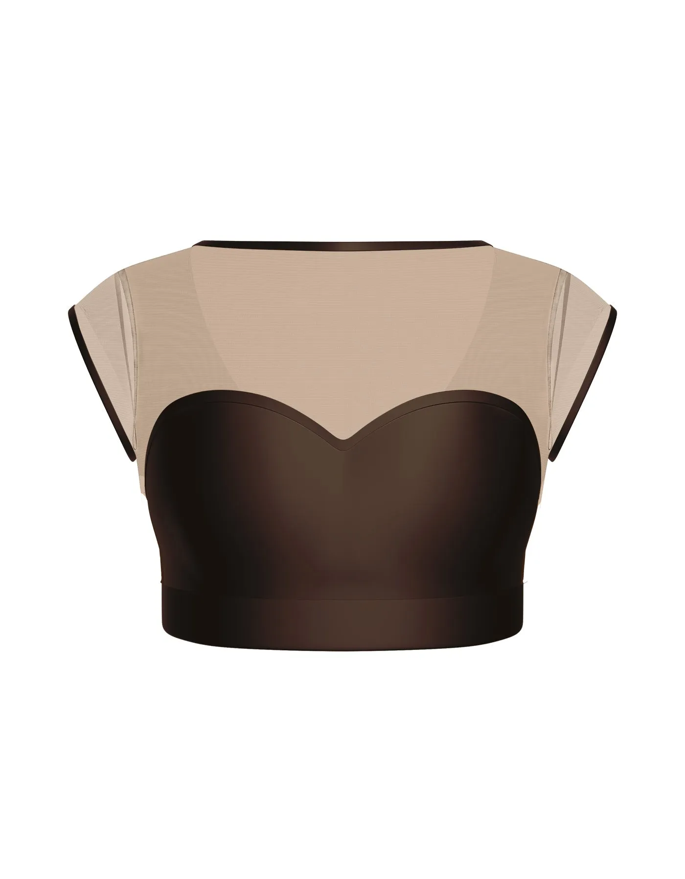 Solid Lycra Mesh Bow Back Crop Top
