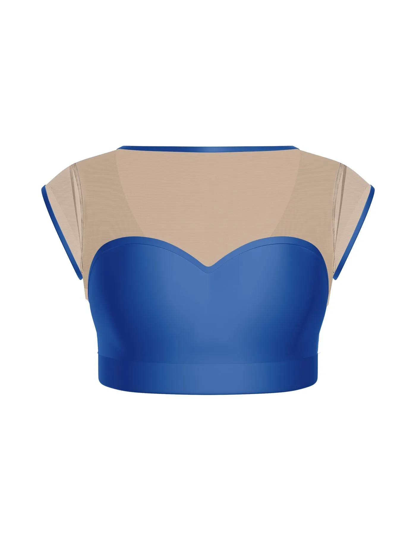 Solid Lycra Mesh Bow Back Crop Top